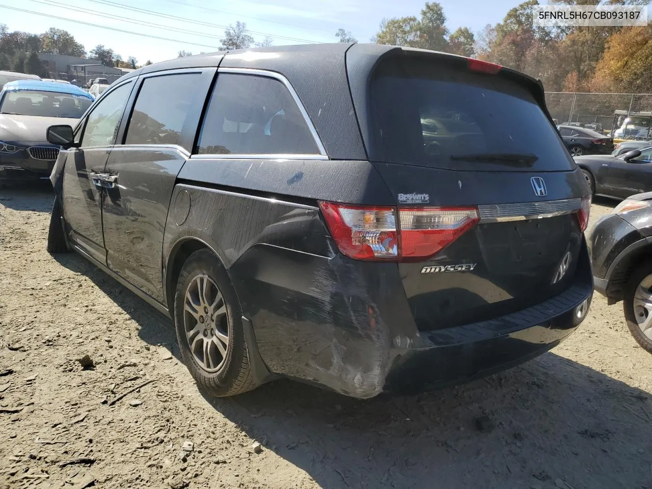 2012 Honda Odyssey Exl VIN: 5FNRL5H67CB093187 Lot: 78176454