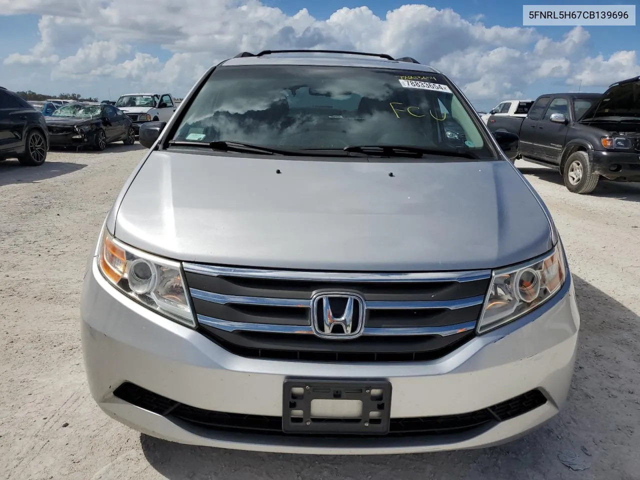 2012 Honda Odyssey Exl VIN: 5FNRL5H67CB139696 Lot: 78833654