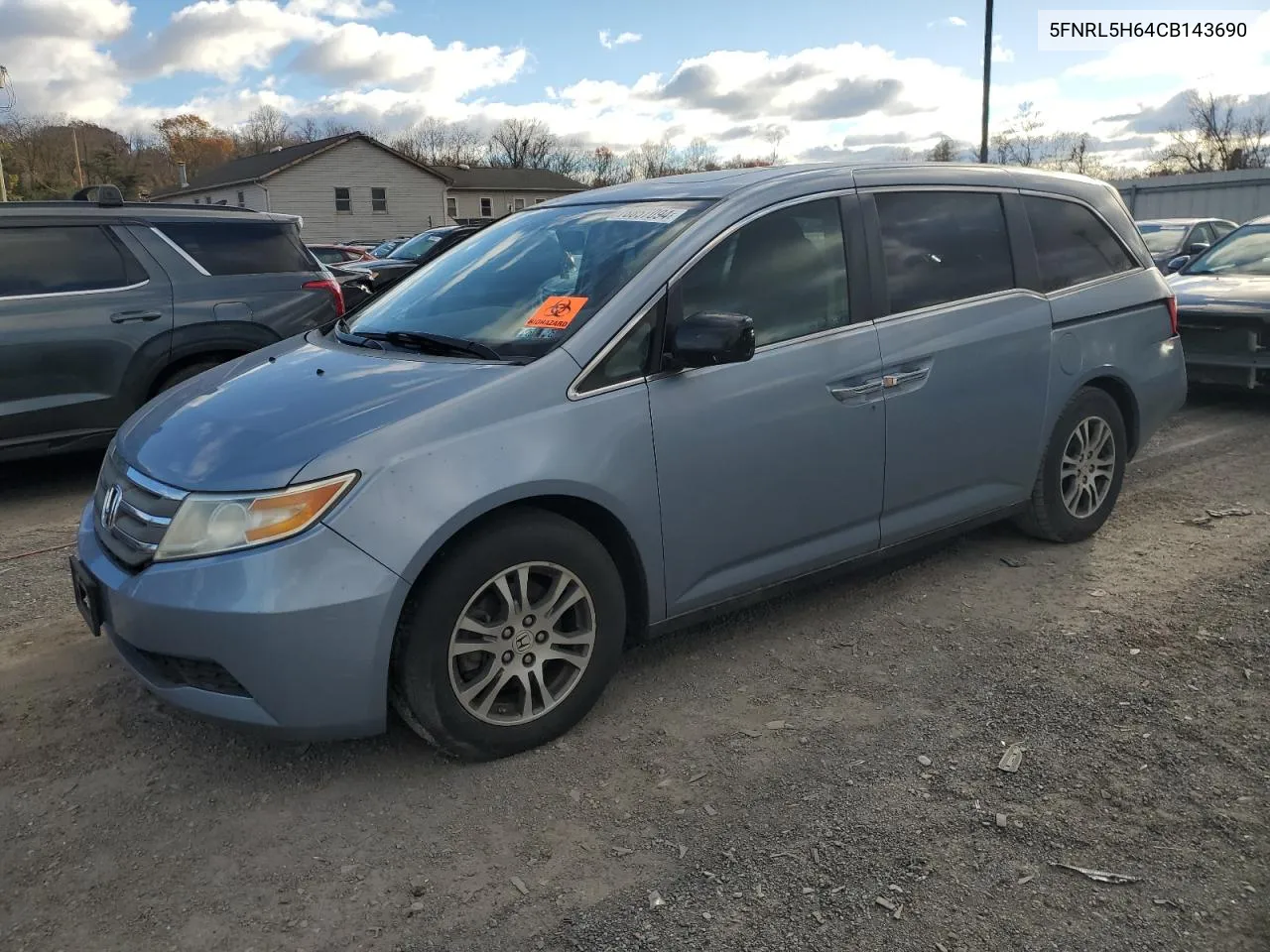 2012 Honda Odyssey Exl VIN: 5FNRL5H64CB143690 Lot: 78857094