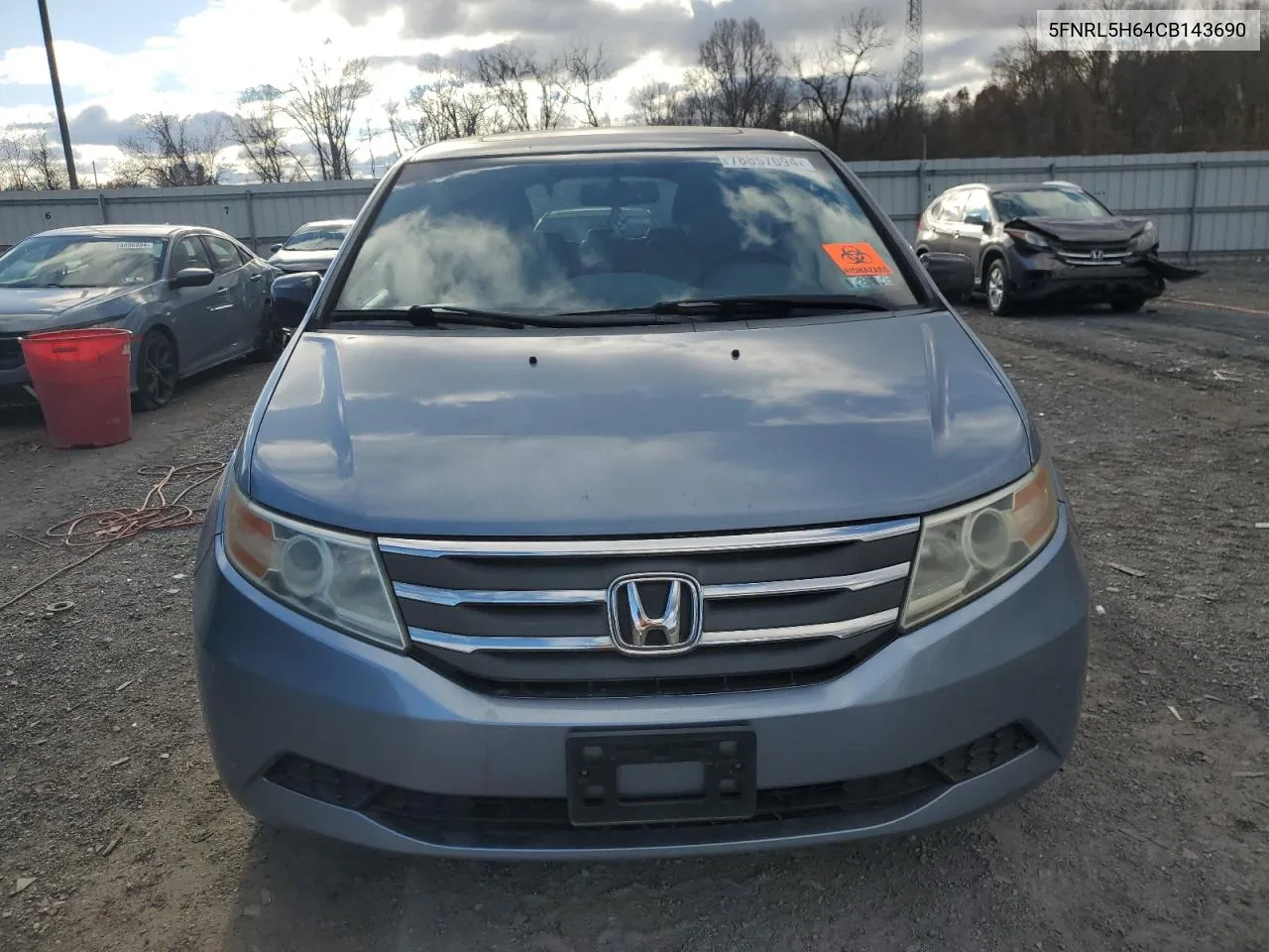 2012 Honda Odyssey Exl VIN: 5FNRL5H64CB143690 Lot: 78857094