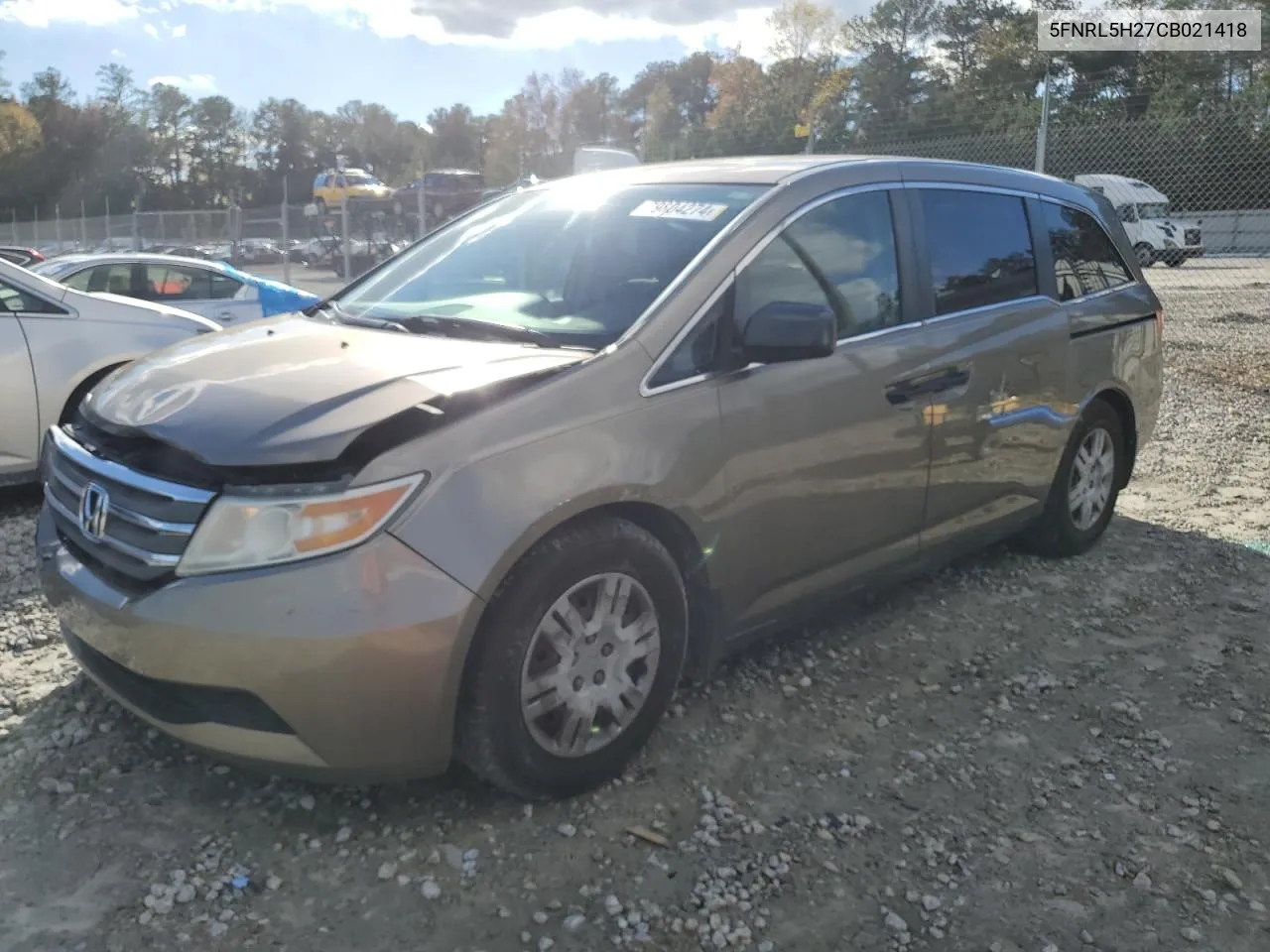 2012 Honda Odyssey Lx VIN: 5FNRL5H27CB021418 Lot: 79804274