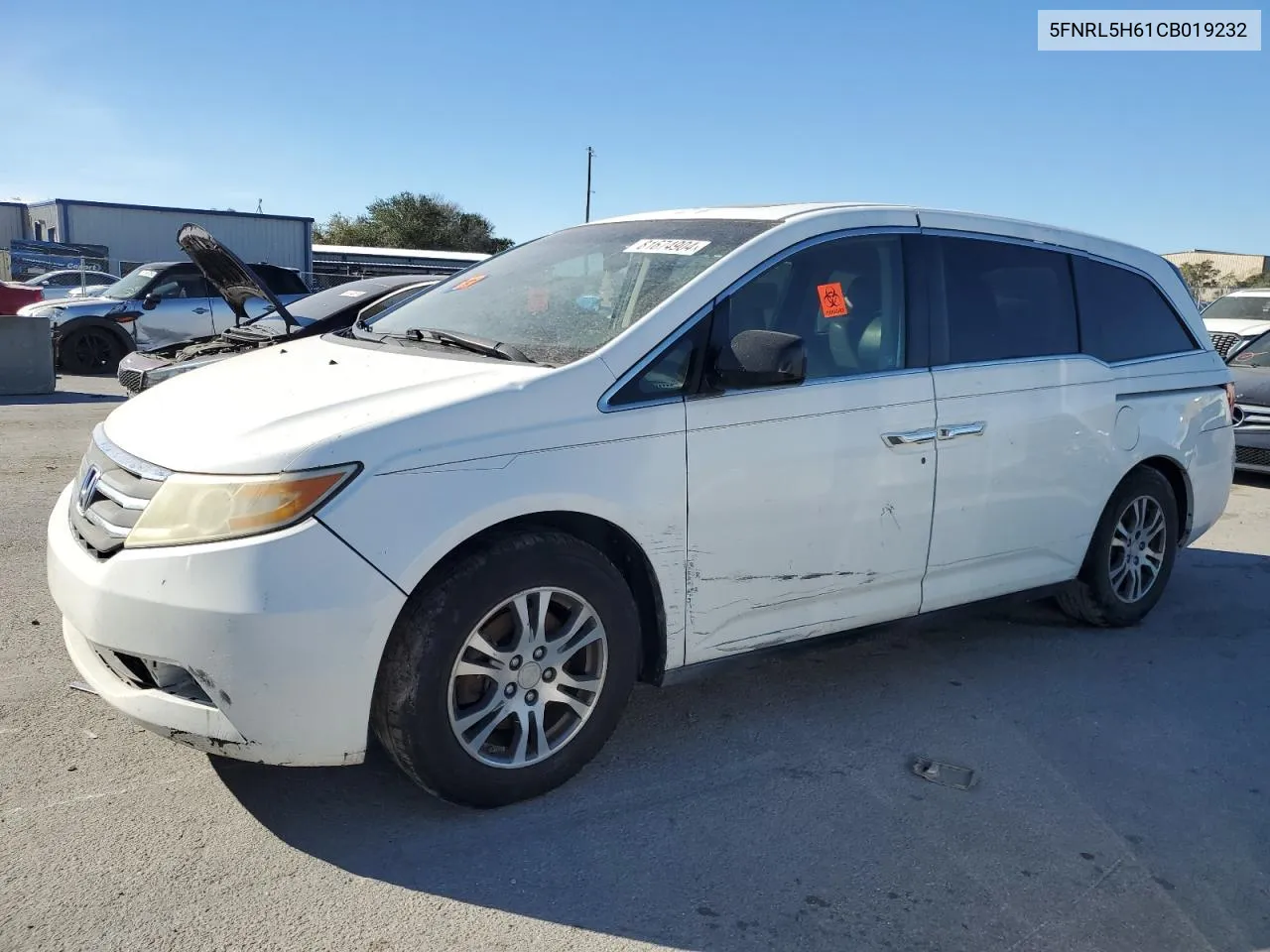 2012 Honda Odyssey Exl VIN: 5FNRL5H61CB019232 Lot: 81674904