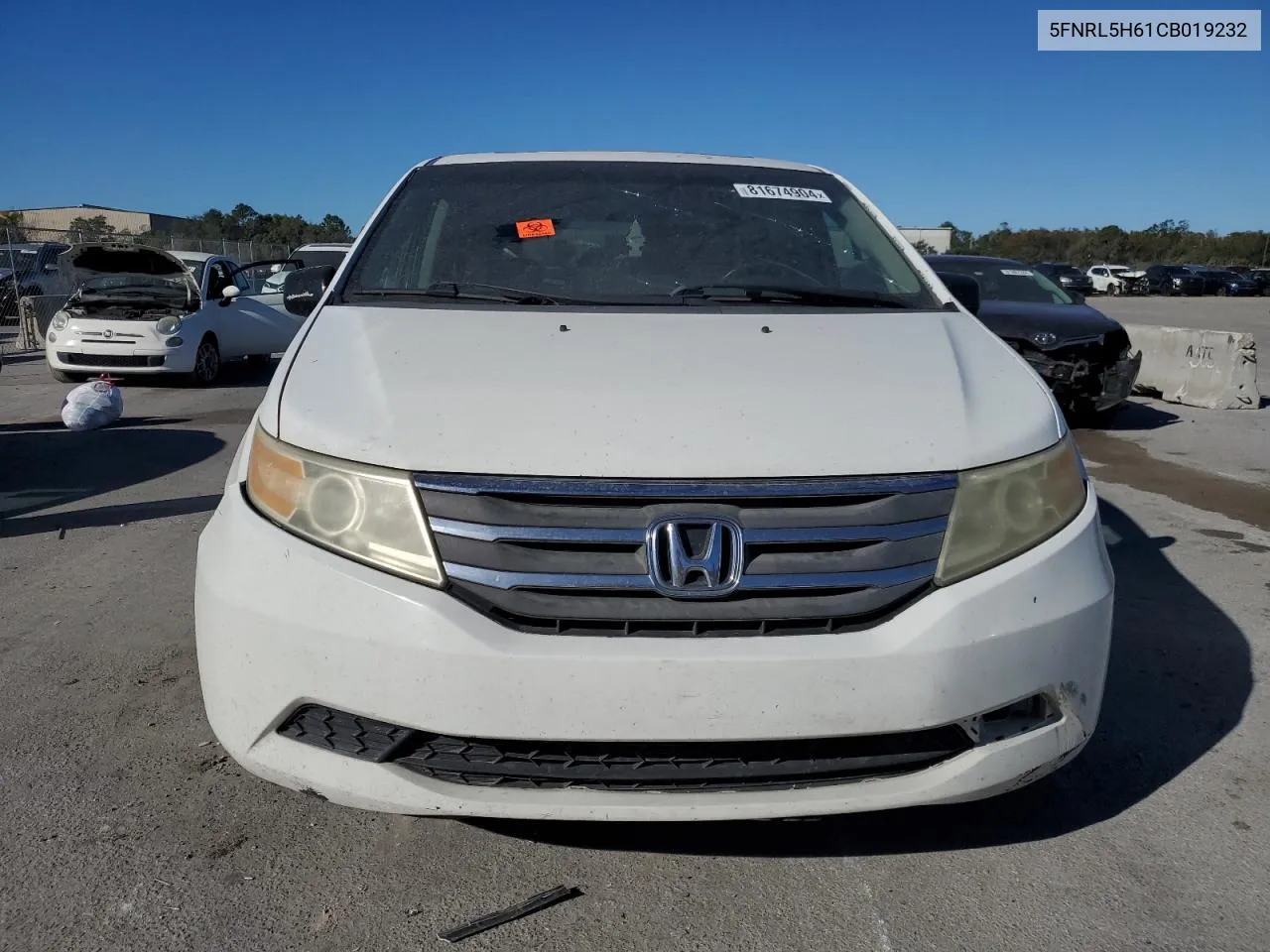 2012 Honda Odyssey Exl VIN: 5FNRL5H61CB019232 Lot: 81674904