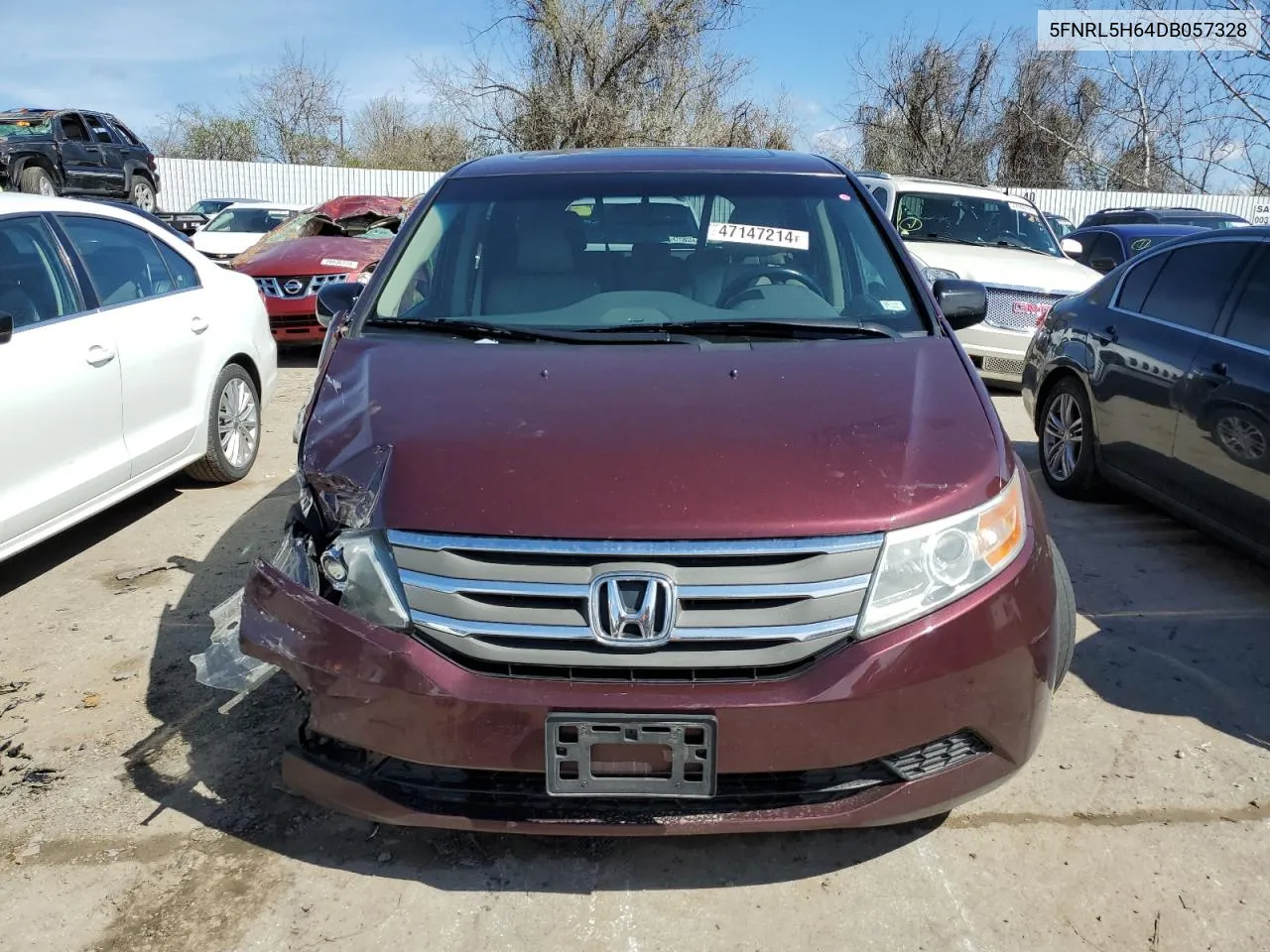 2013 Honda Odyssey Exl VIN: 5FNRL5H64DB057328 Lot: 47147214