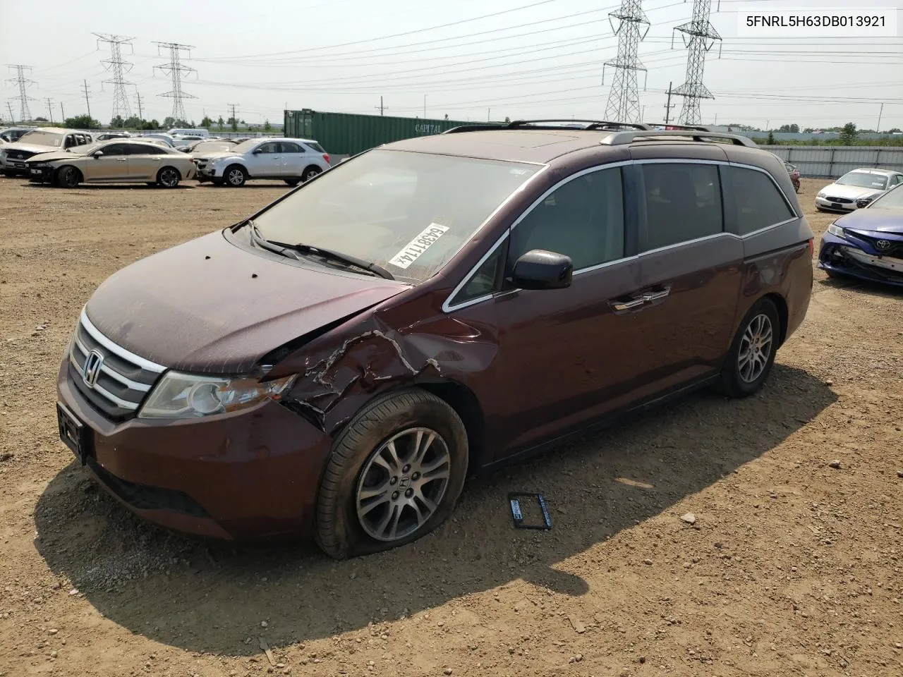 2013 Honda Odyssey Exl VIN: 5FNRL5H63DB013921 Lot: 64381114