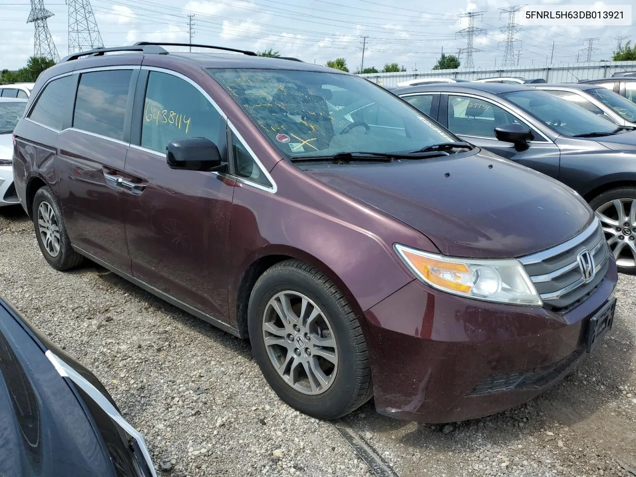 2013 Honda Odyssey Exl VIN: 5FNRL5H63DB013921 Lot: 64381114