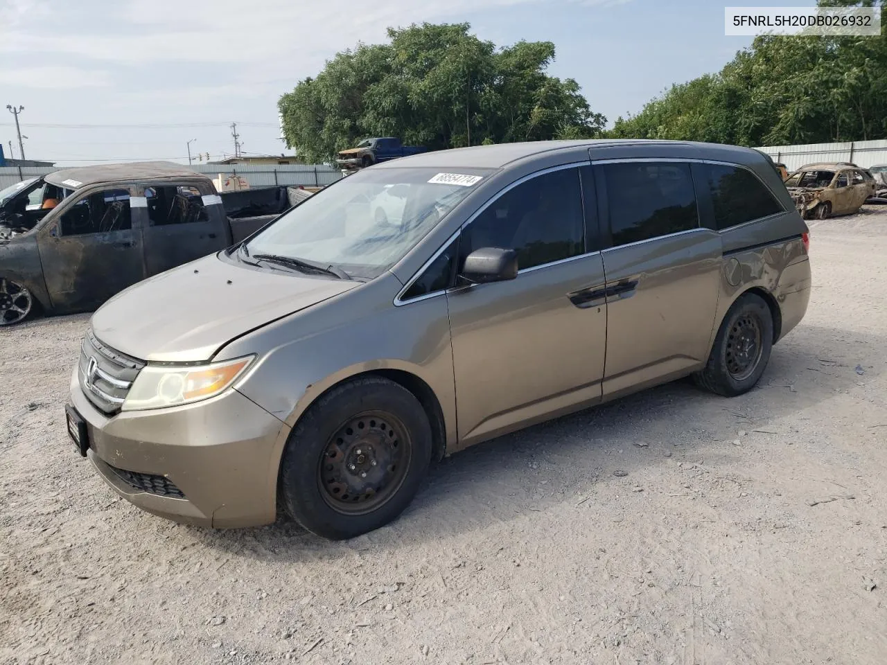 2013 Honda Odyssey Lx VIN: 5FNRL5H20DB026932 Lot: 68554774