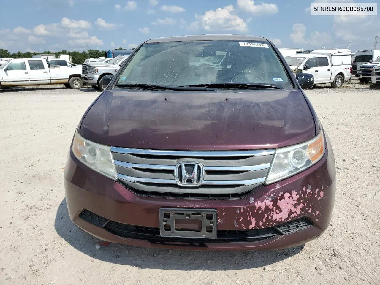 2013 Honda Odyssey Exl VIN: 5FNRL5H60DB085708 Lot: 72189624