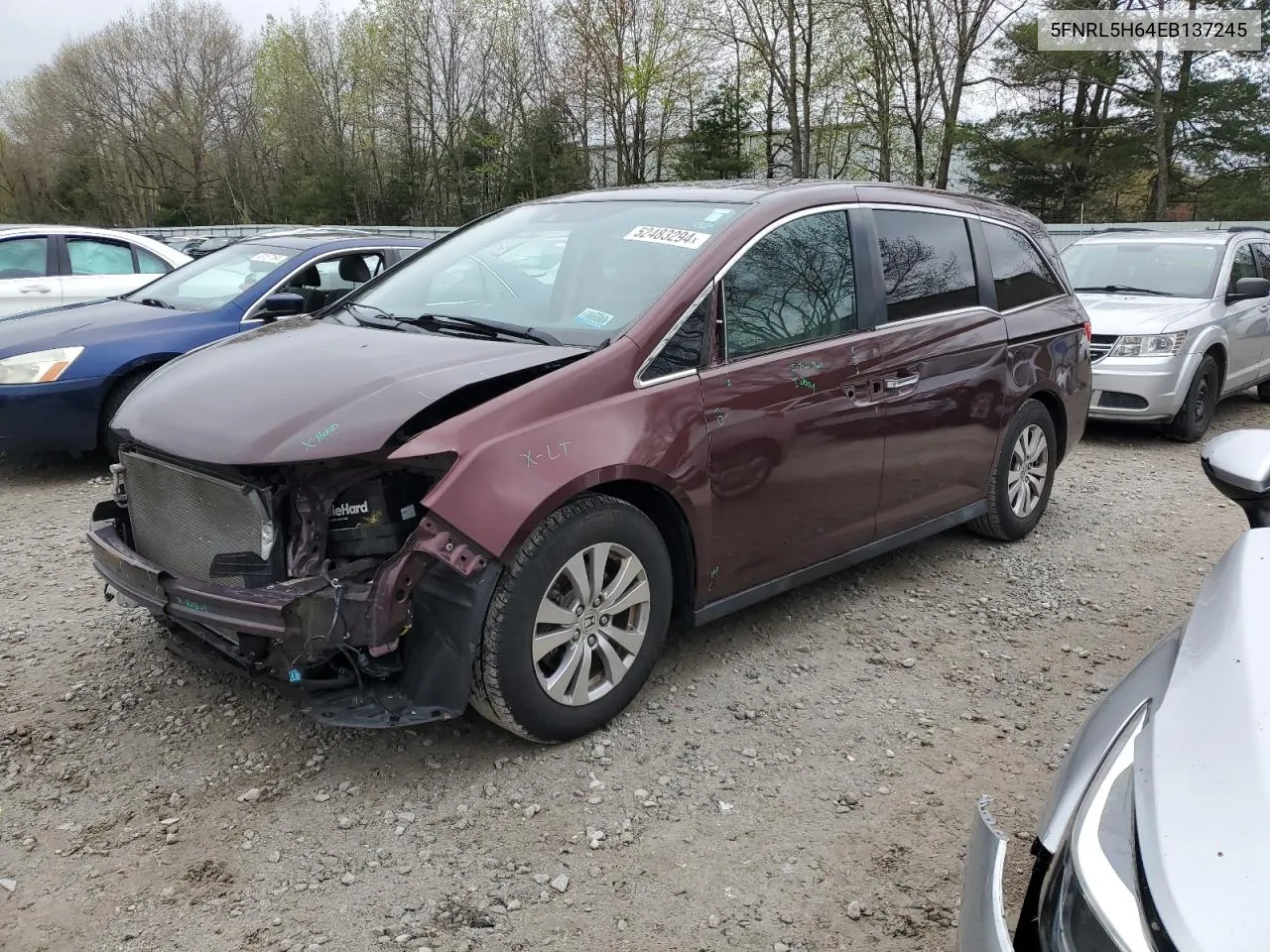 2014 Honda Odyssey Exl VIN: 5FNRL5H64EB137245 Lot: 52483294