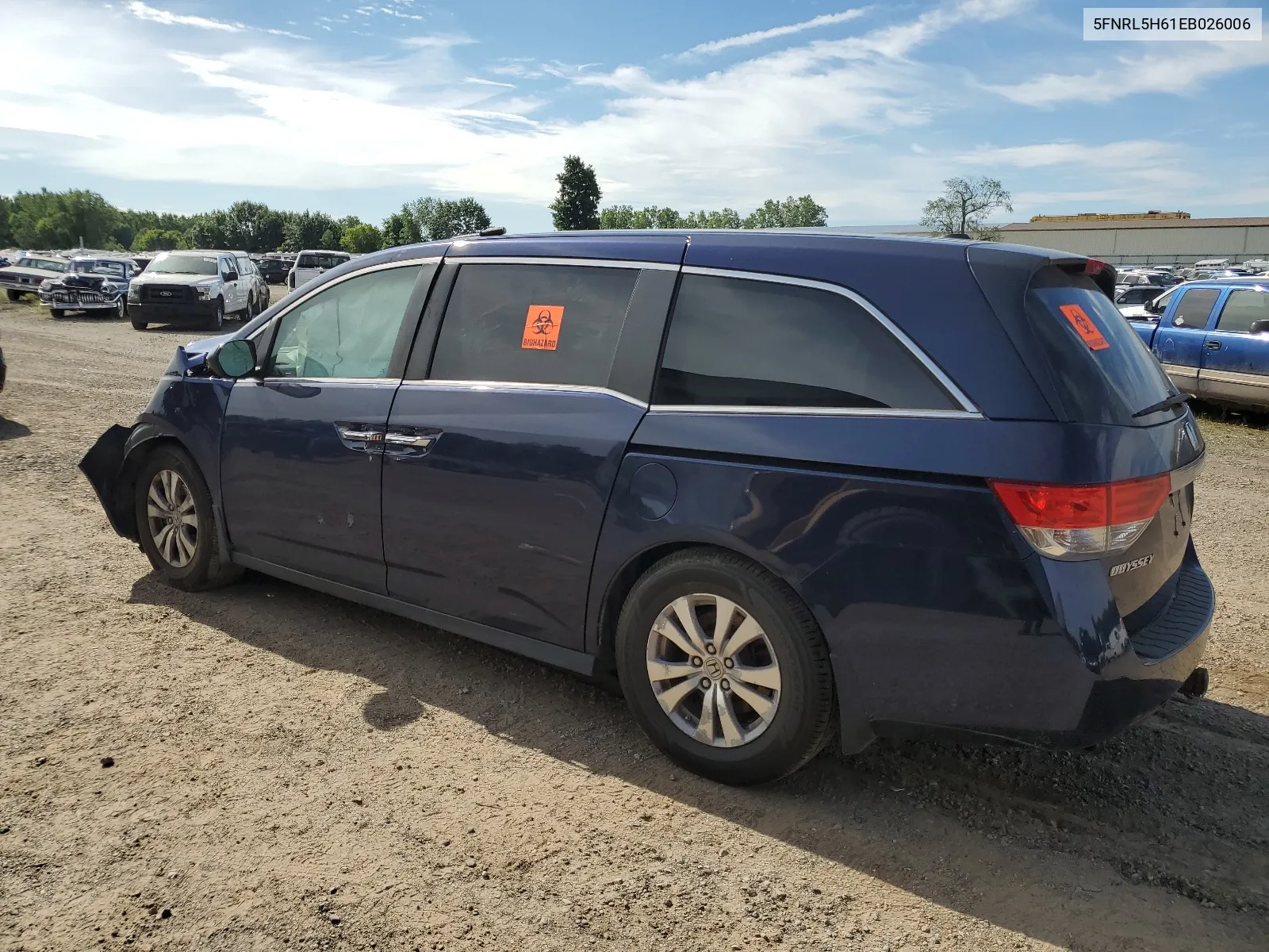 2014 Honda Odyssey Exl VIN: 5FNRL5H61EB026006 Lot: 61166804