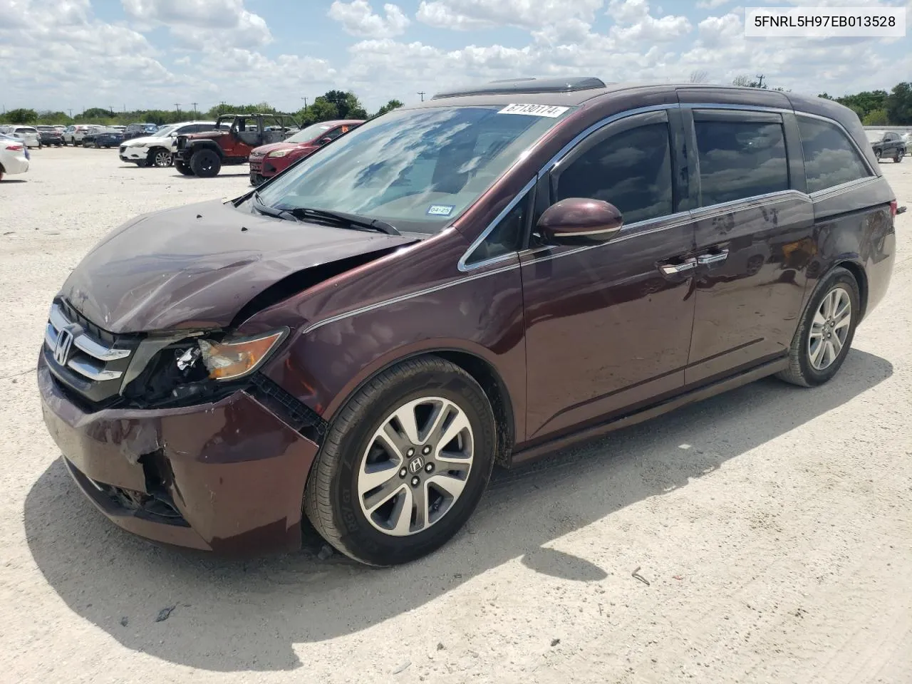 2014 Honda Odyssey Touring VIN: 5FNRL5H97EB013528 Lot: 67130174