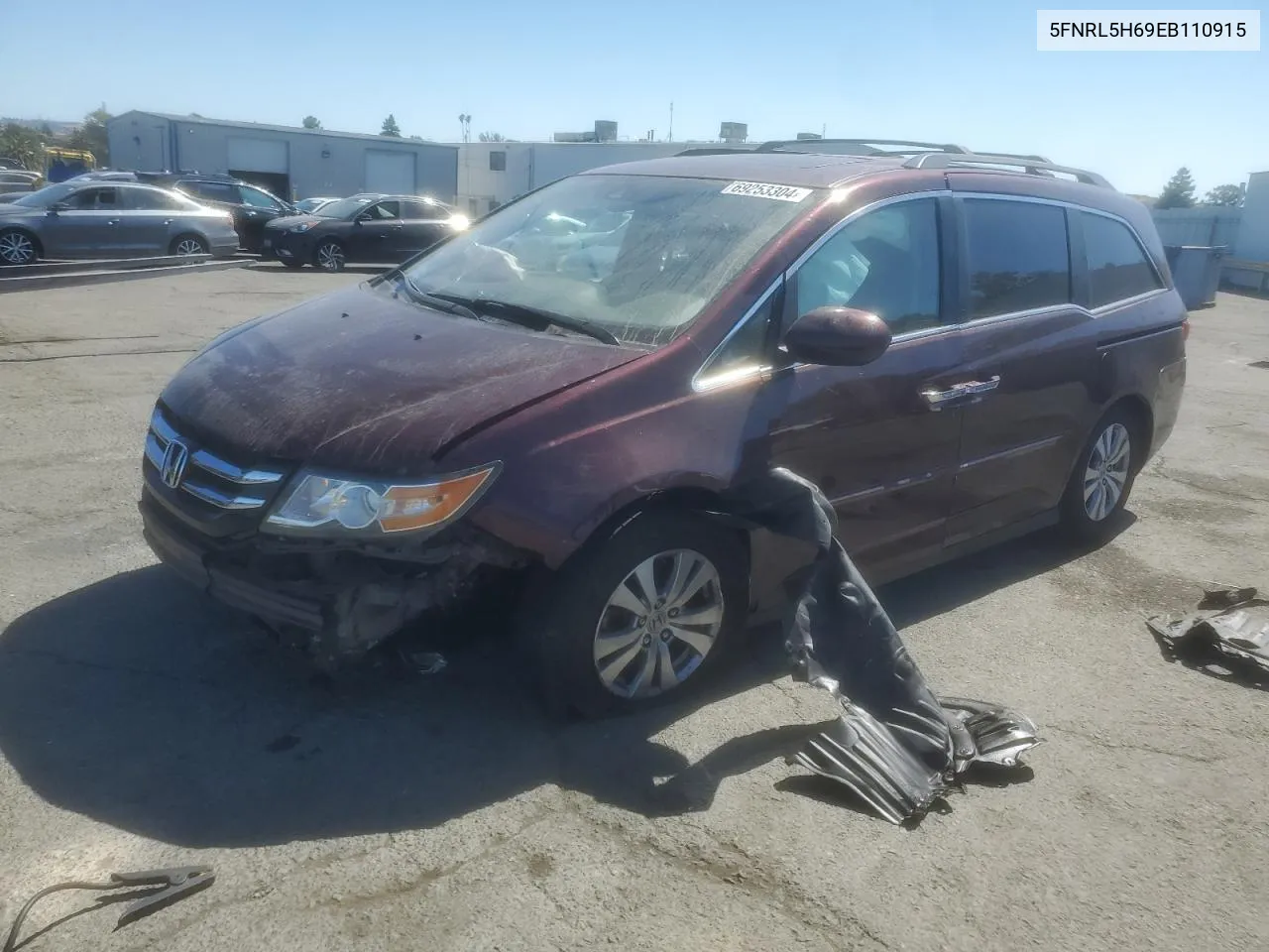 2014 Honda Odyssey Exl VIN: 5FNRL5H69EB110915 Lot: 69253304