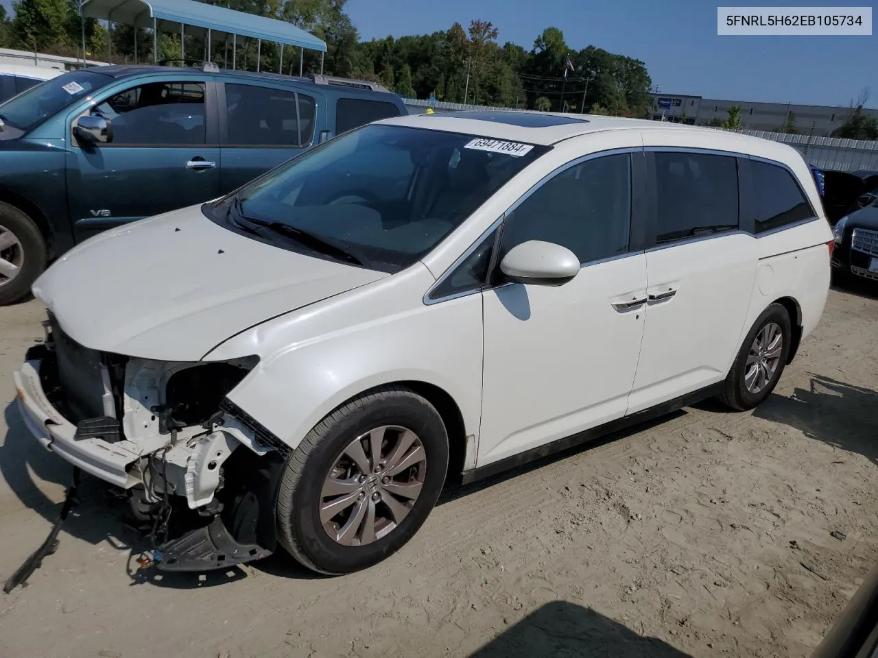 5FNRL5H62EB105734 2014 Honda Odyssey Exl