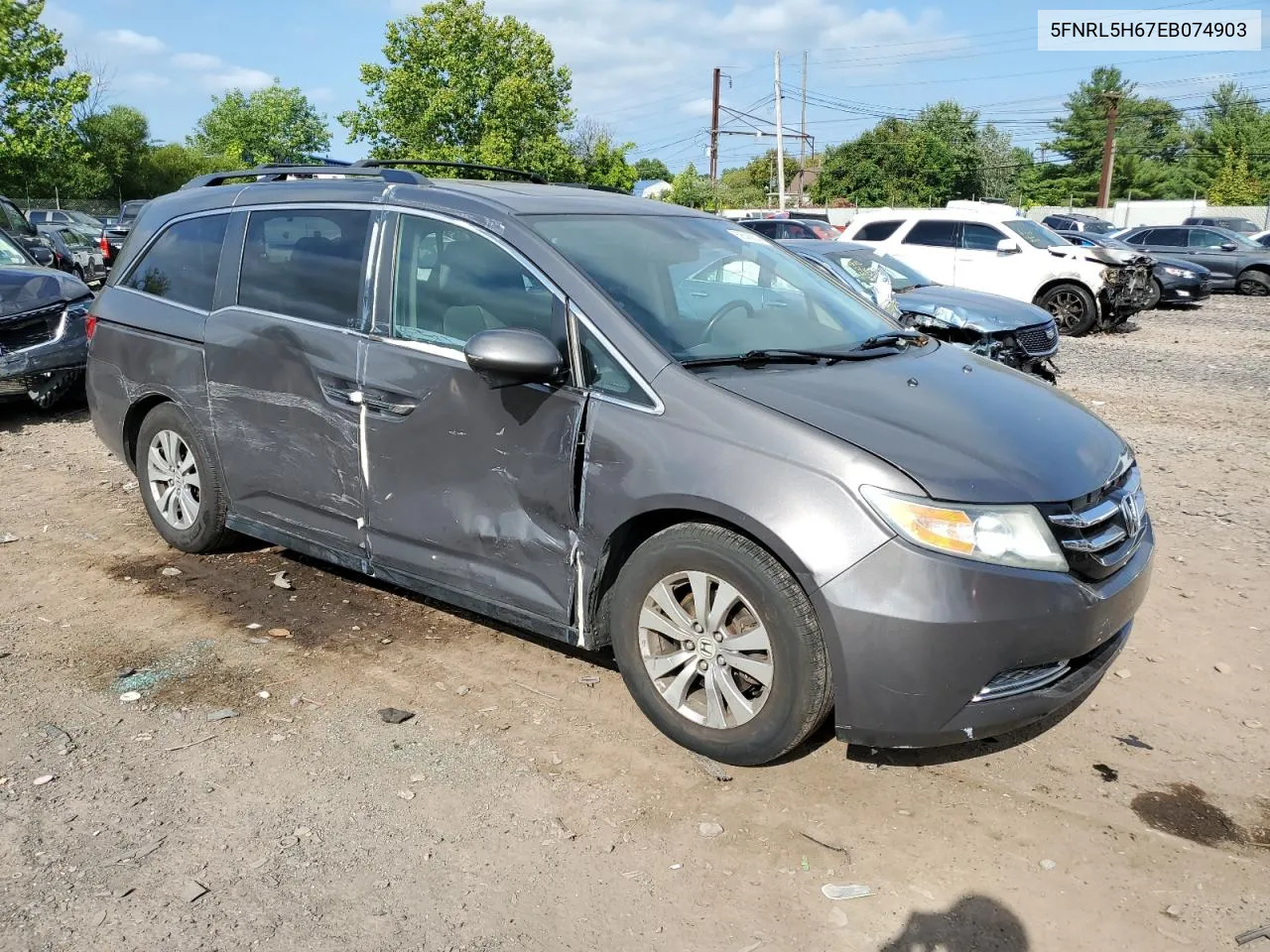 2014 Honda Odyssey Exl VIN: 5FNRL5H67EB074903 Lot: 69506834