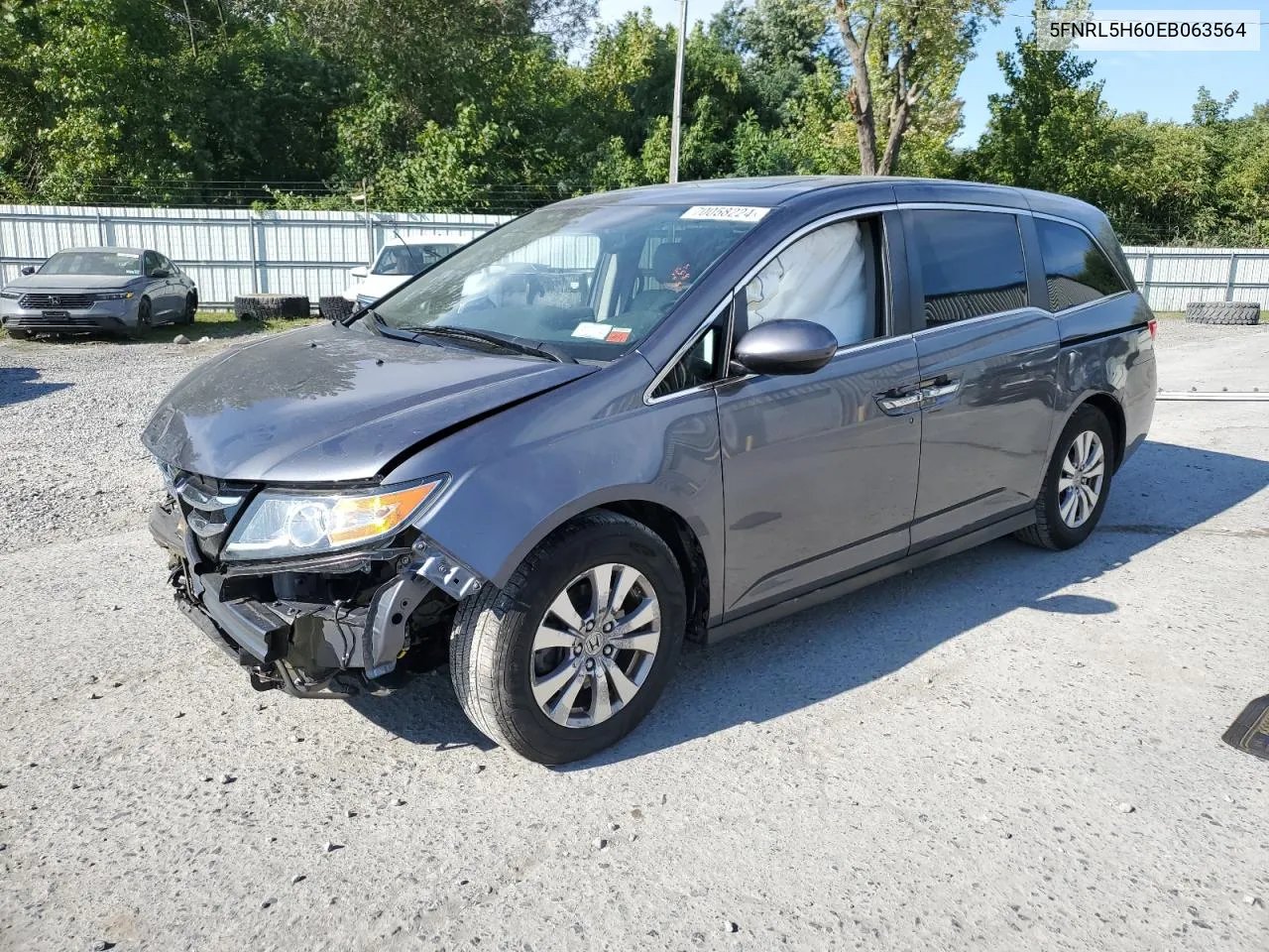 2014 Honda Odyssey Exl VIN: 5FNRL5H60EB063564 Lot: 70058224