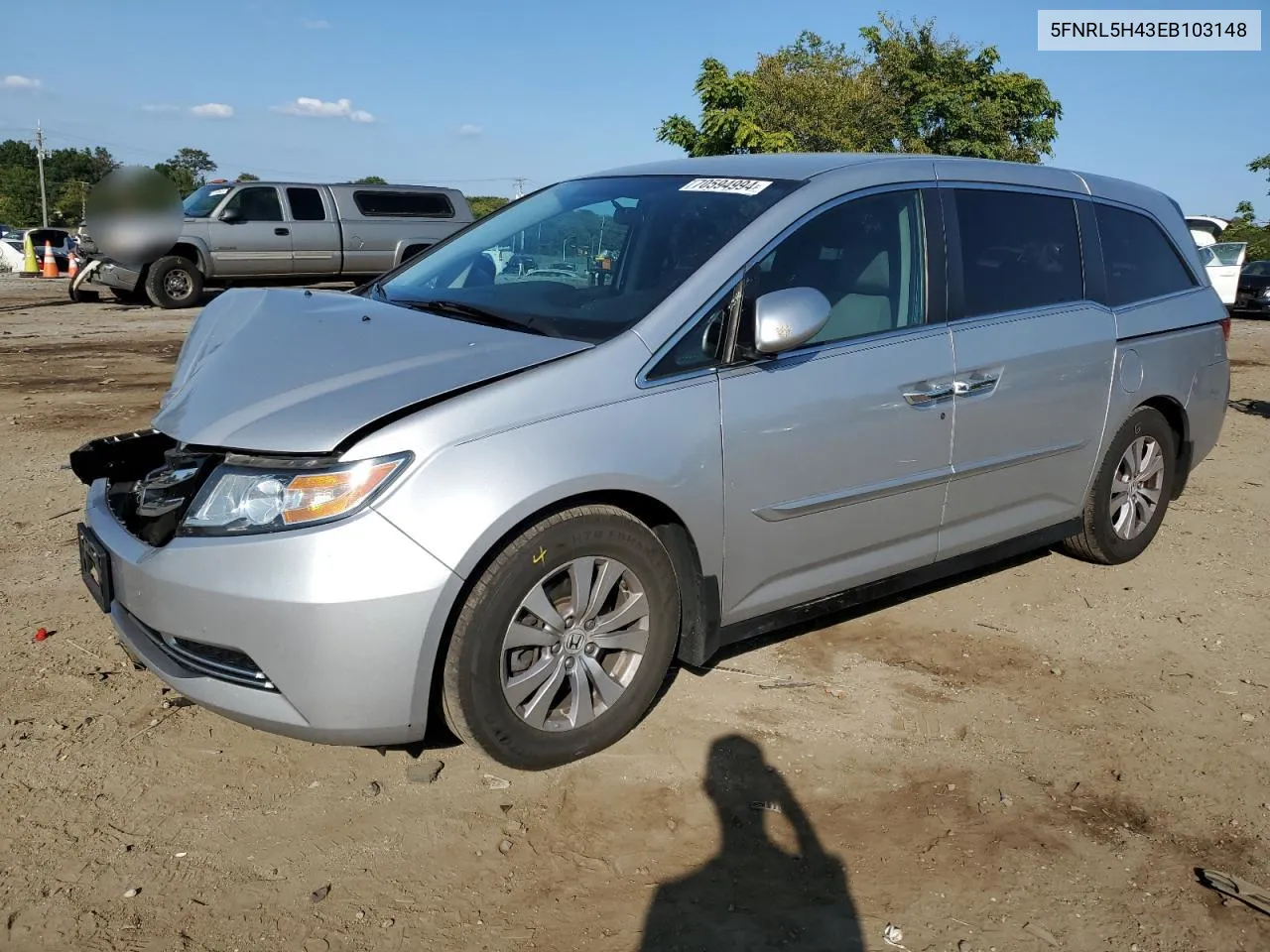 5FNRL5H43EB103148 2014 Honda Odyssey Ex