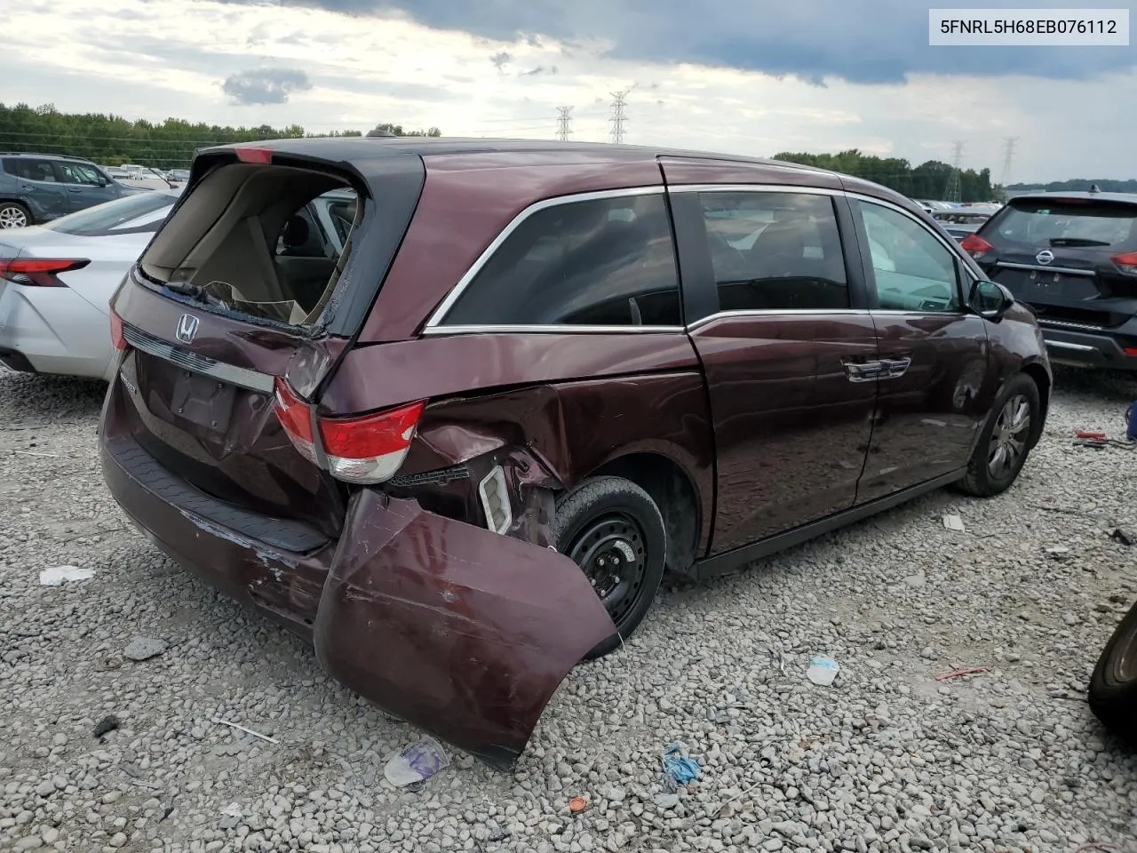 2014 Honda Odyssey Exl VIN: 5FNRL5H68EB076112 Lot: 70656134