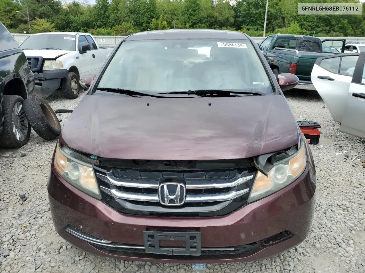 2014 Honda Odyssey Exl VIN: 5FNRL5H68EB076112 Lot: 70656134