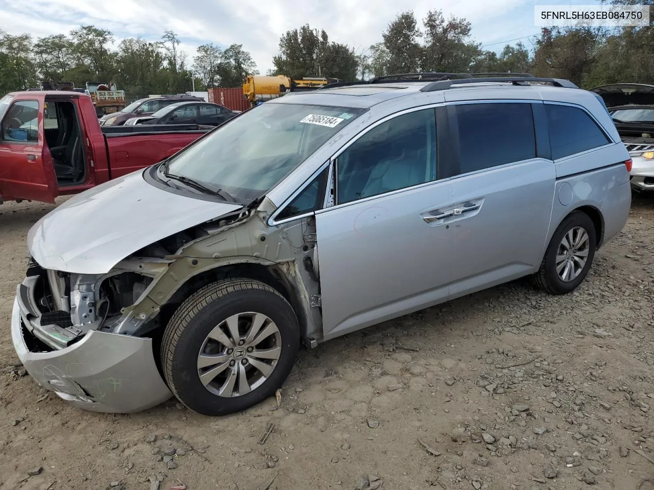 2014 Honda Odyssey Exl VIN: 5FNRL5H63EB084750 Lot: 75065184