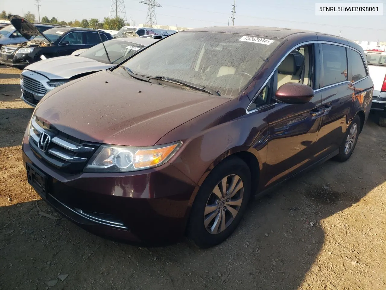 2014 Honda Odyssey Exl VIN: 5FNRL5H66EB098061 Lot: 75262044