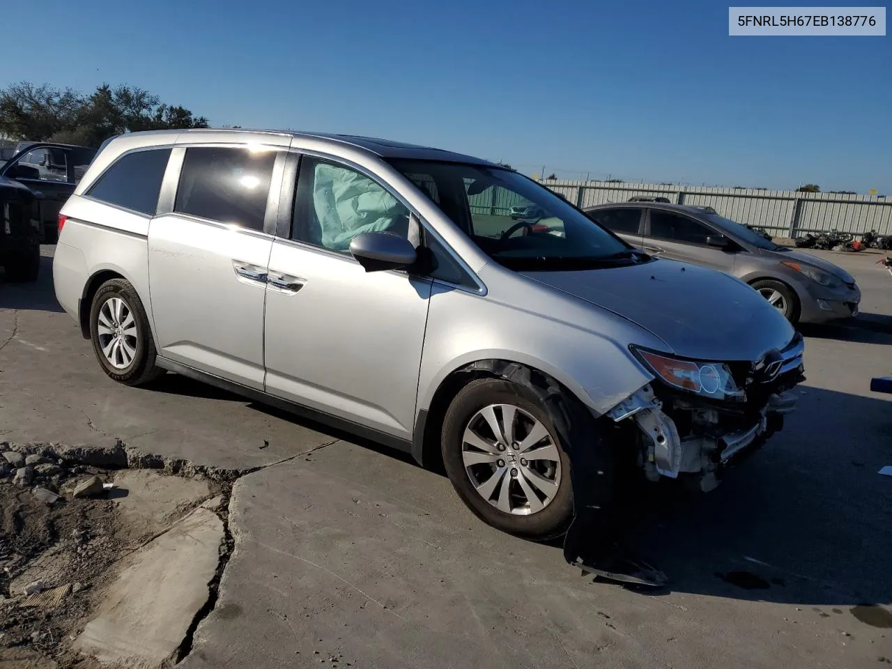 2014 Honda Odyssey Exl VIN: 5FNRL5H67EB138776 Lot: 76628004