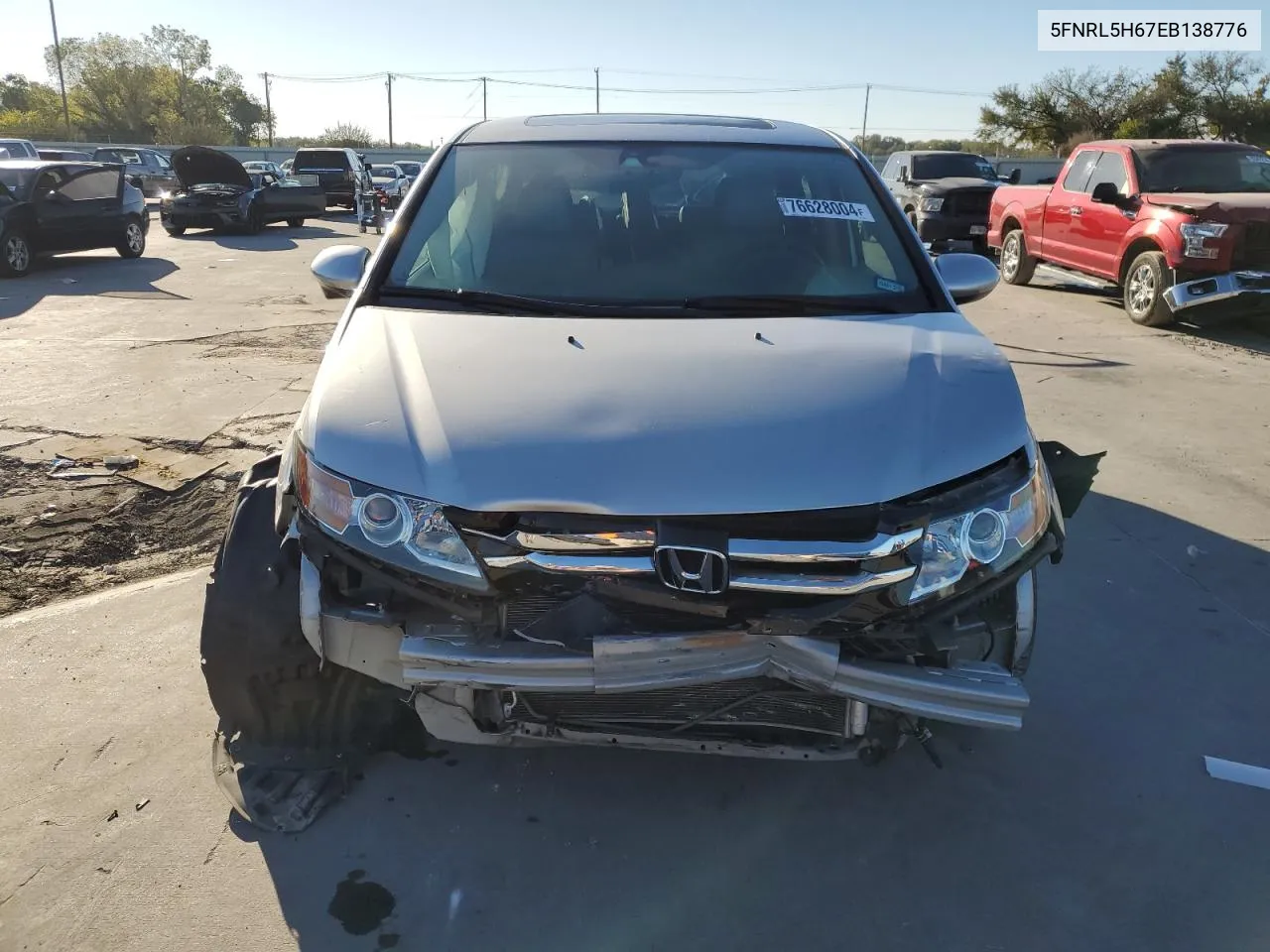 2014 Honda Odyssey Exl VIN: 5FNRL5H67EB138776 Lot: 76628004