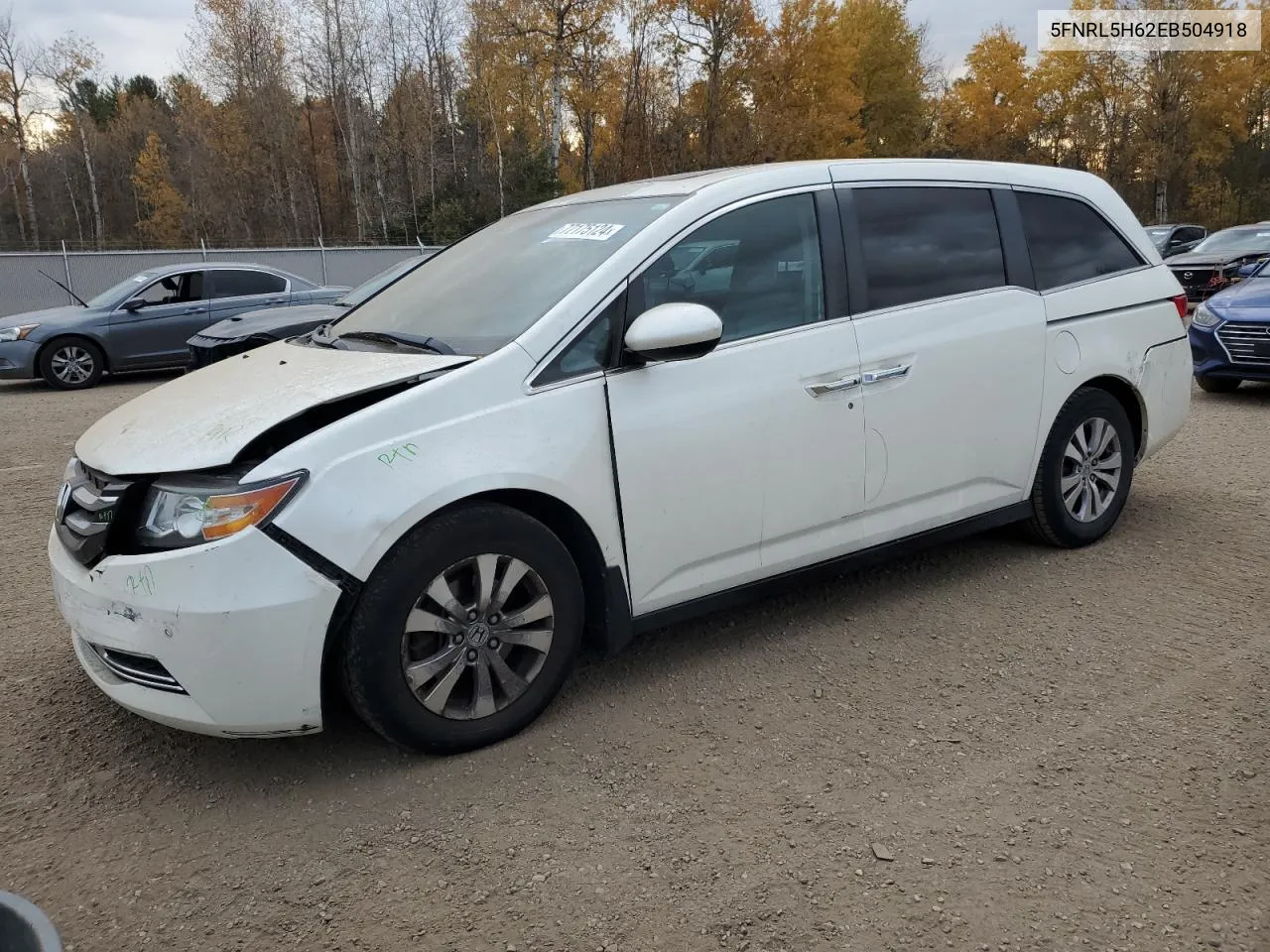 2014 Honda Odyssey Exl VIN: 5FNRL5H62EB504918 Lot: 77175124