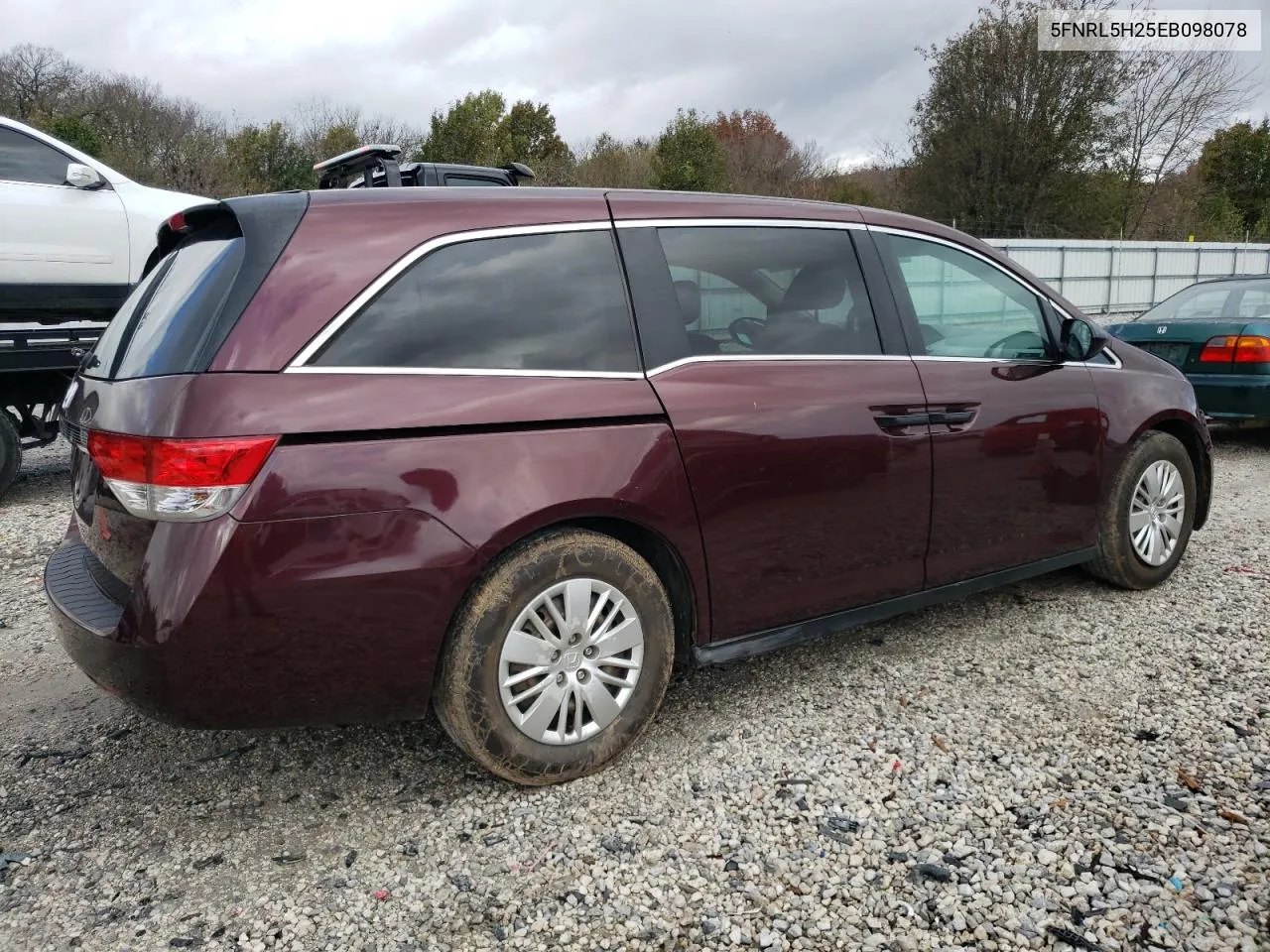 2014 Honda Odyssey Lx VIN: 5FNRL5H25EB098078 Lot: 79063974