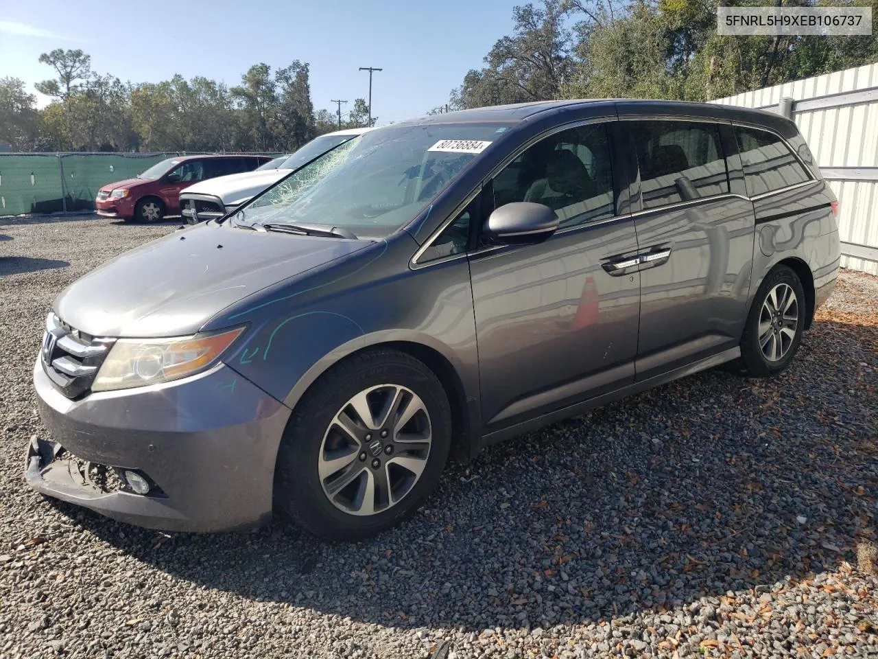 2014 Honda Odyssey Touring VIN: 5FNRL5H9XEB106737 Lot: 80736884