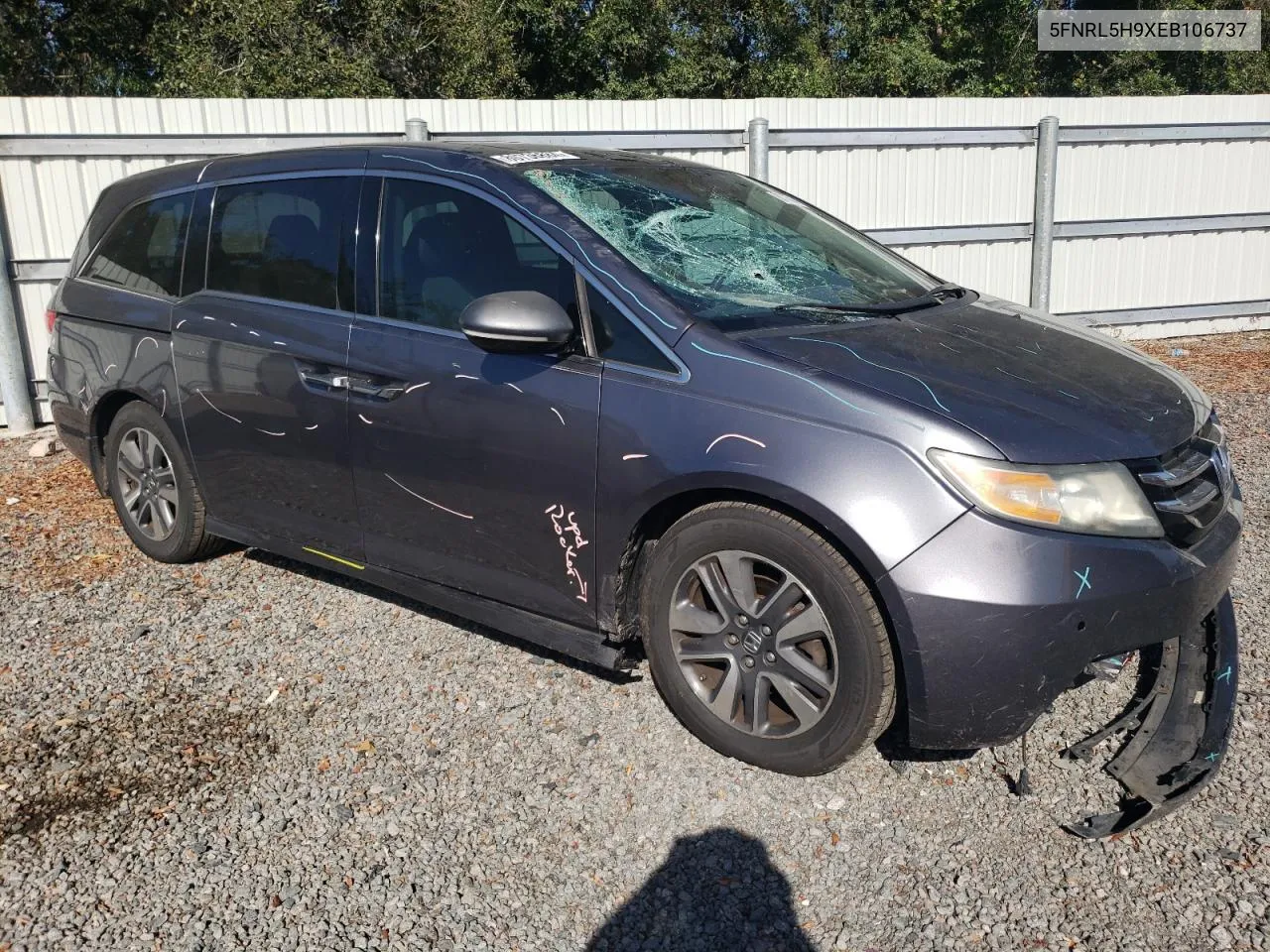 2014 Honda Odyssey Touring VIN: 5FNRL5H9XEB106737 Lot: 80736884