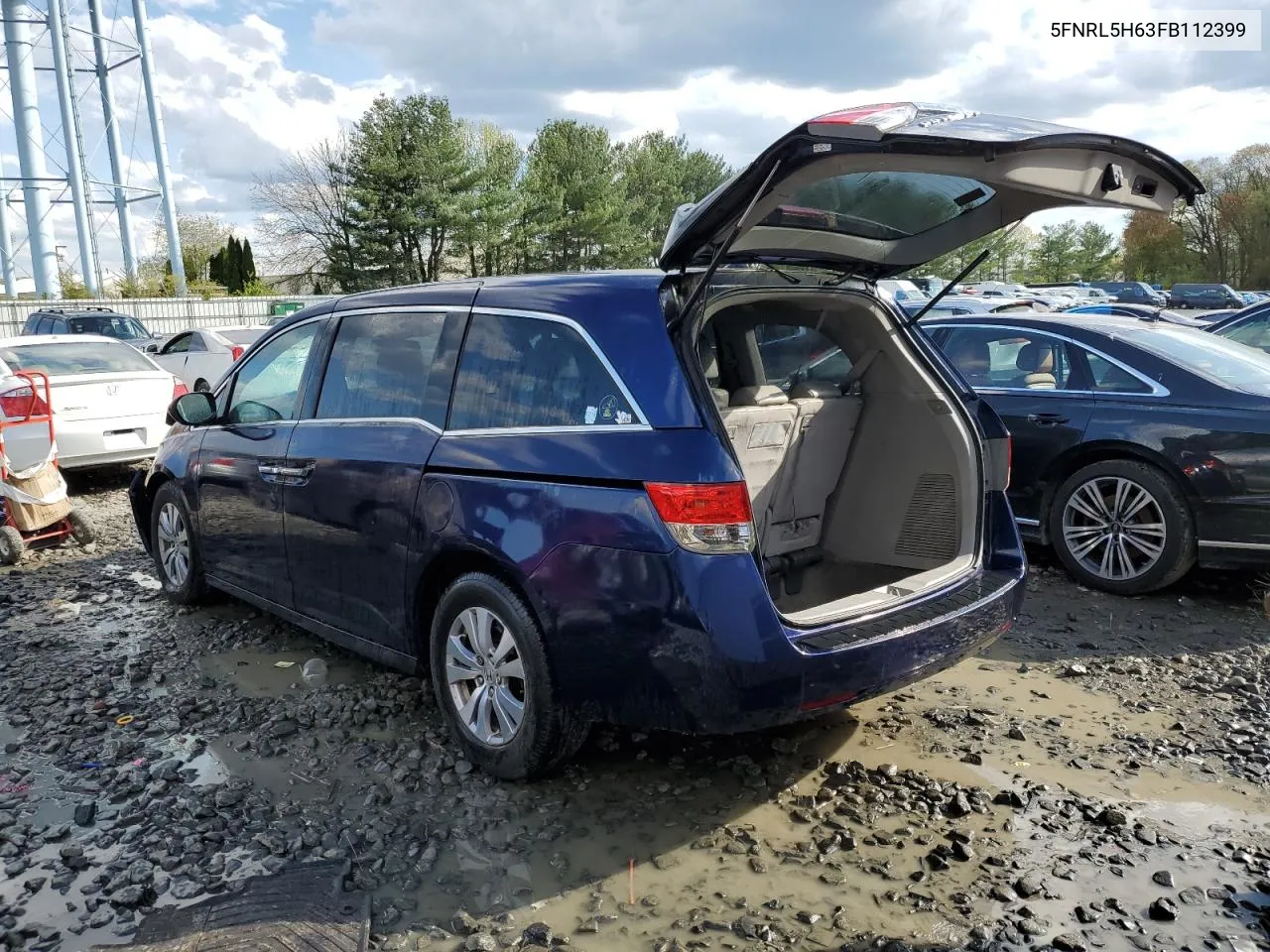 2015 Honda Odyssey Exl VIN: 5FNRL5H63FB112399 Lot: 52205724