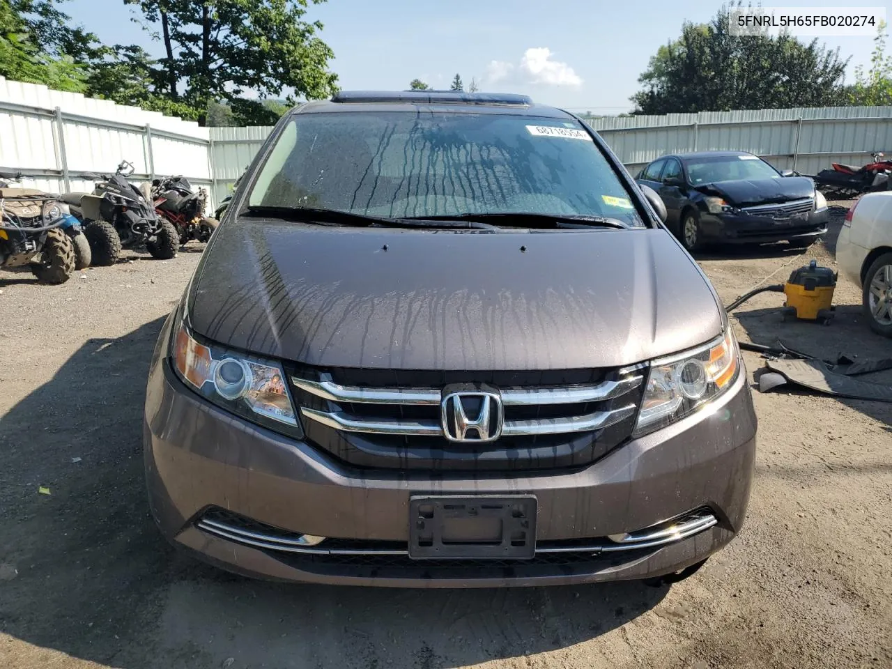 2015 Honda Odyssey Exl VIN: 5FNRL5H65FB020274 Lot: 68718554