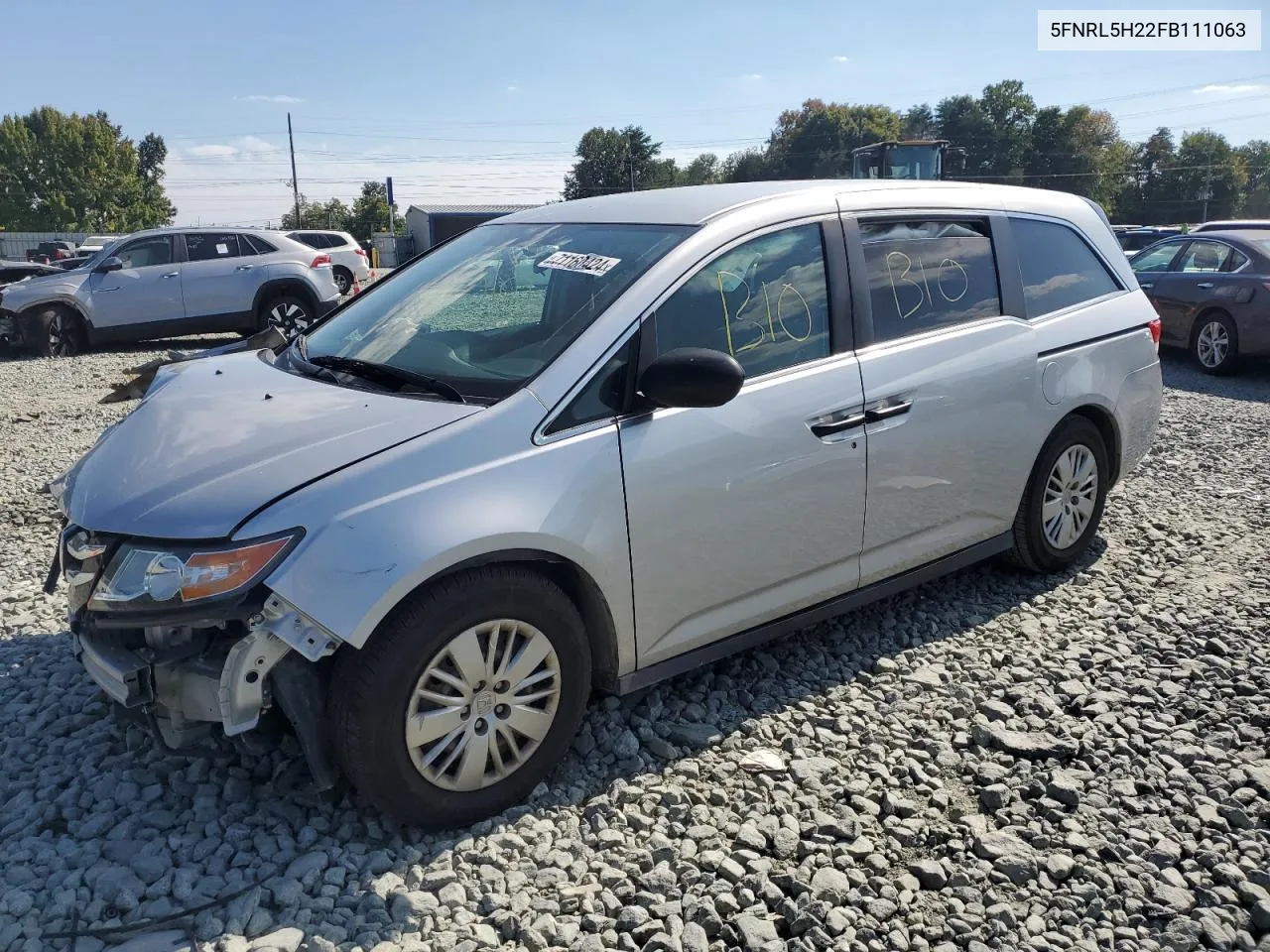 5FNRL5H22FB111063 2015 Honda Odyssey Lx