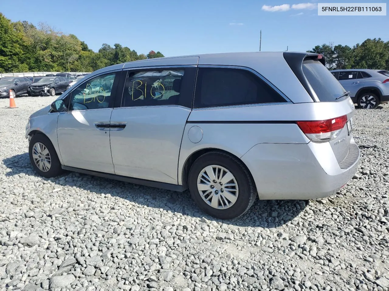 5FNRL5H22FB111063 2015 Honda Odyssey Lx