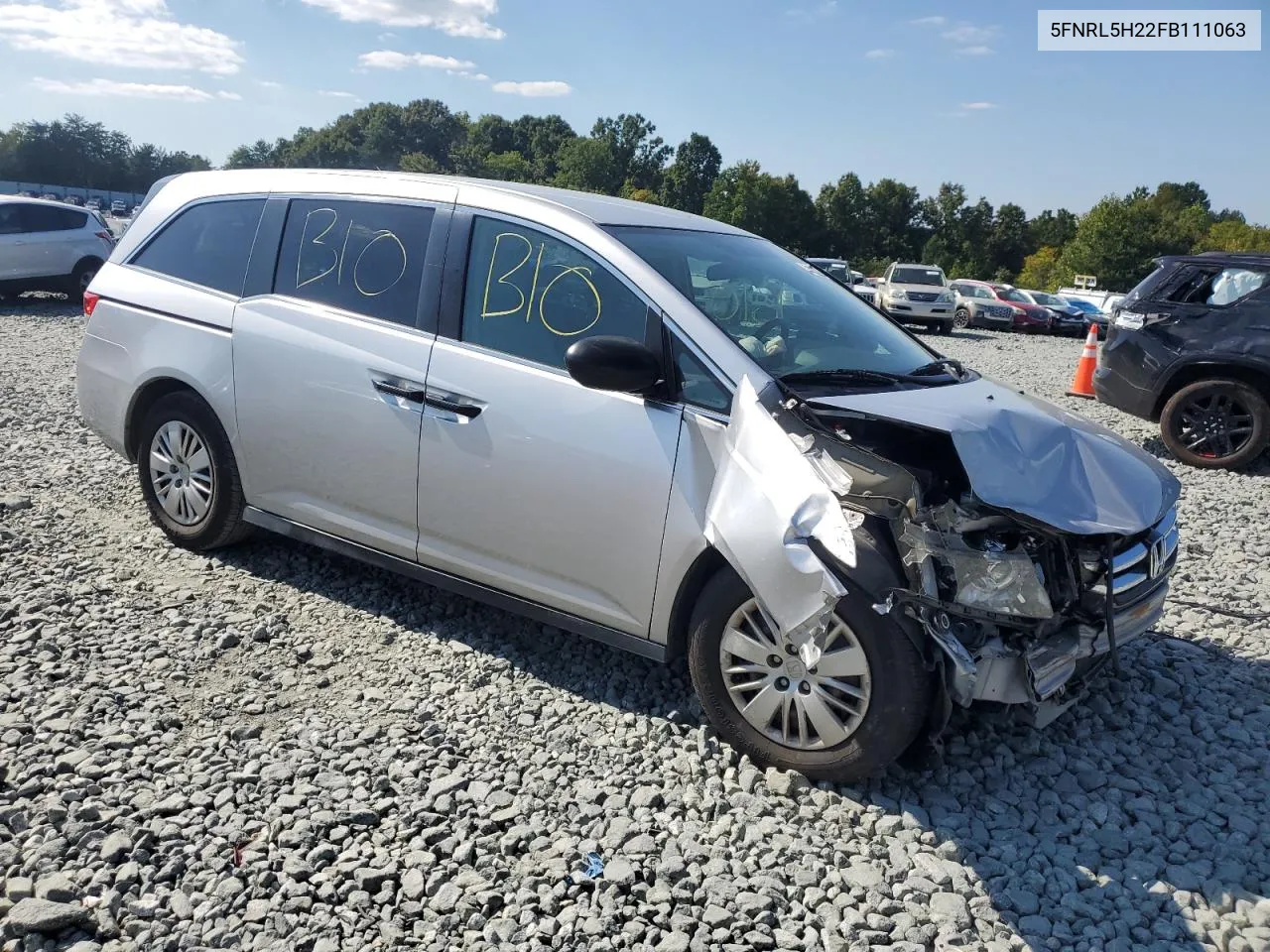 2015 Honda Odyssey Lx VIN: 5FNRL5H22FB111063 Lot: 71160424