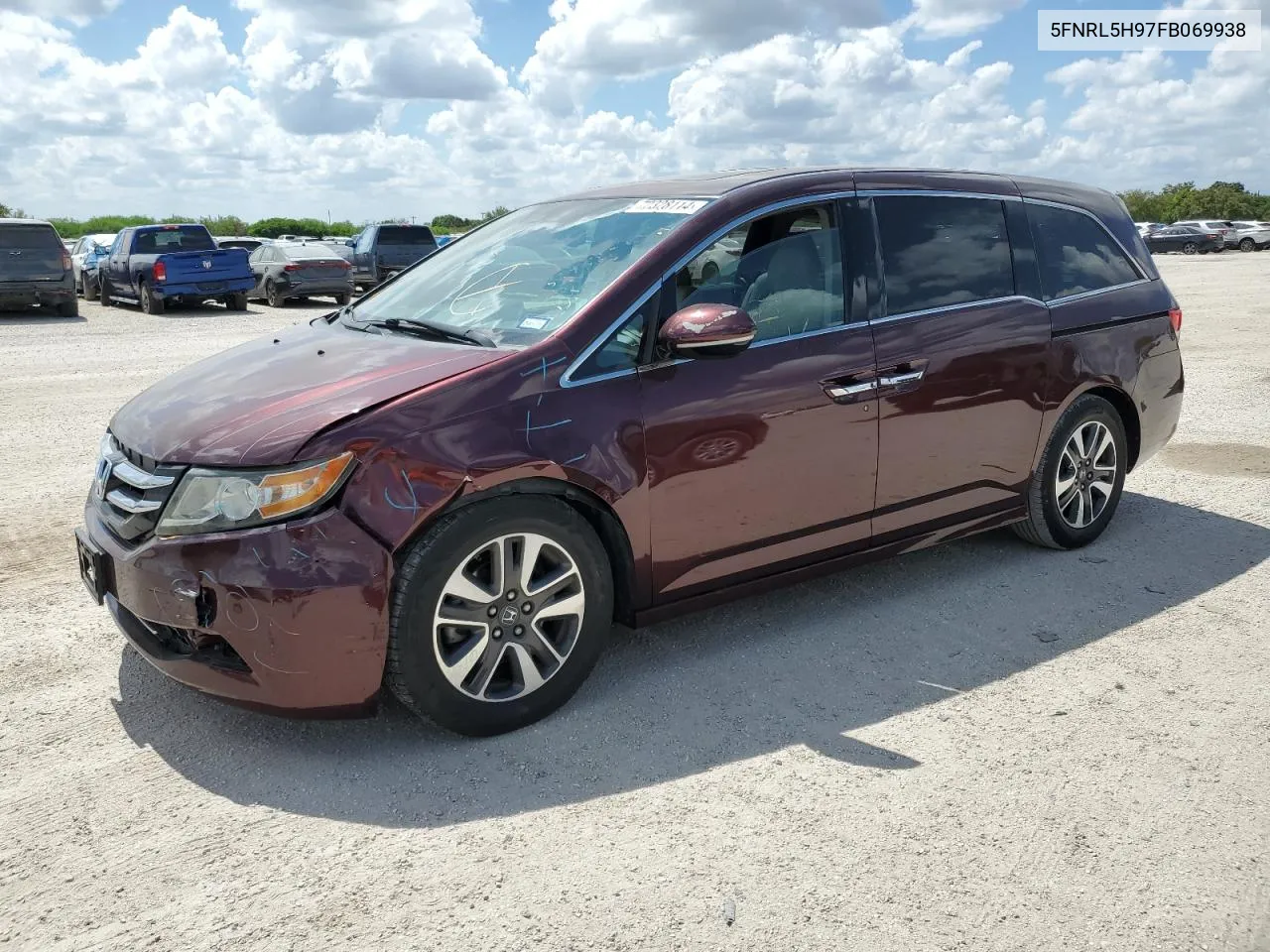 2015 Honda Odyssey Touring VIN: 5FNRL5H97FB069938 Lot: 72328114