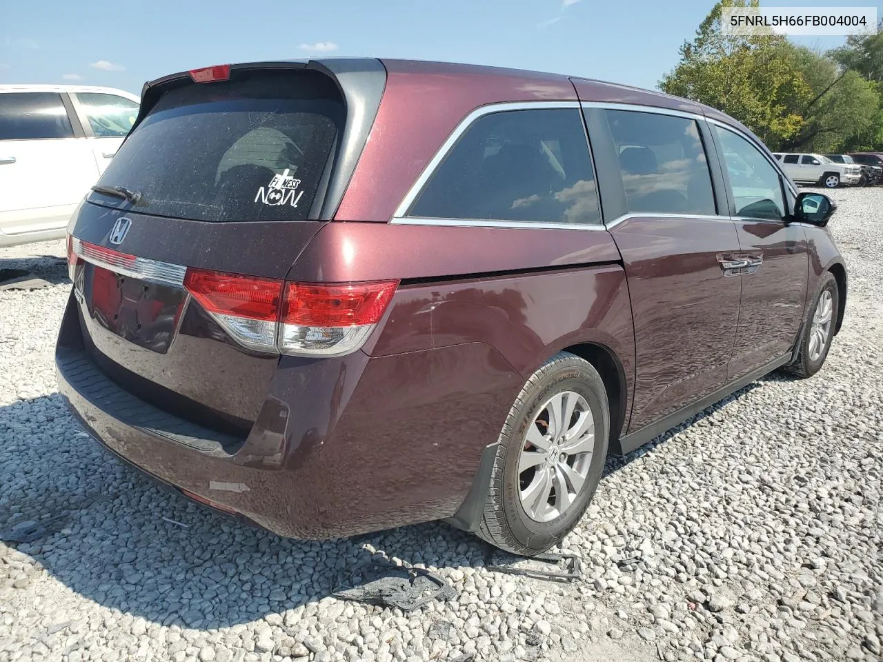 2015 Honda Odyssey Exl VIN: 5FNRL5H66FB004004 Lot: 72525994