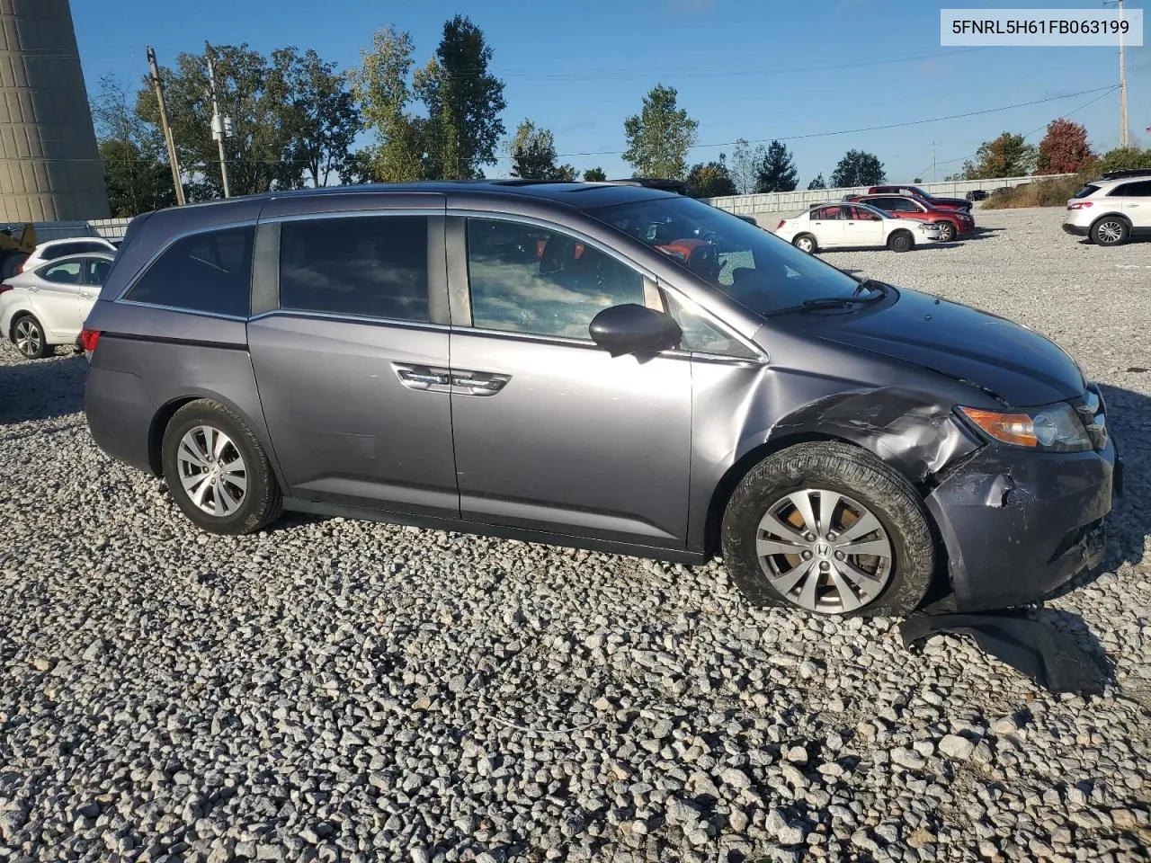 2015 Honda Odyssey Exl VIN: 5FNRL5H61FB063199 Lot: 72561924