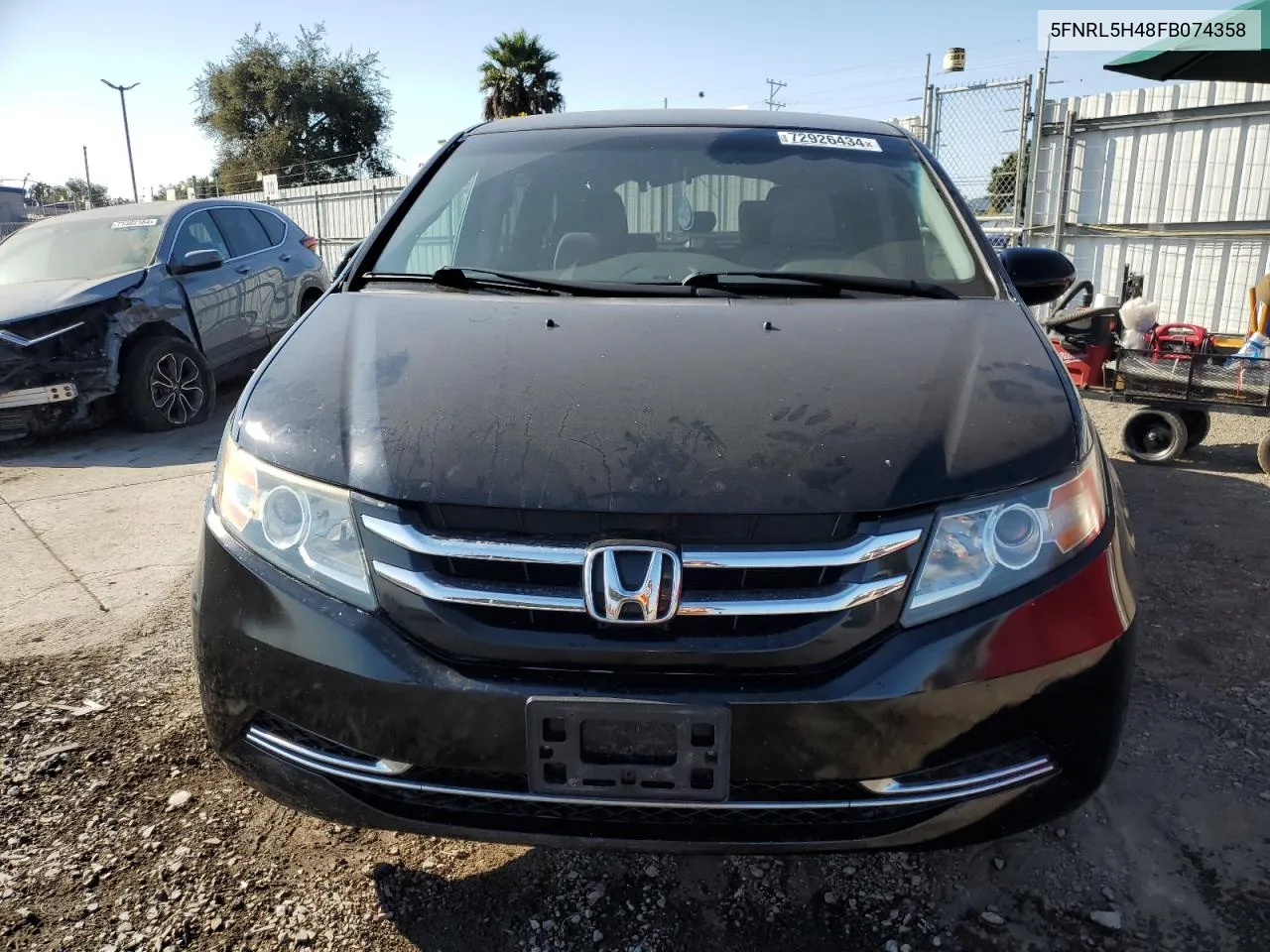 2015 Honda Odyssey Ex VIN: 5FNRL5H48FB074358 Lot: 72926434