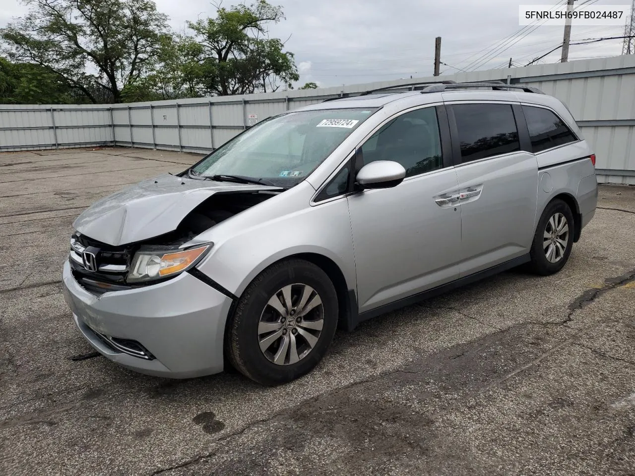 2015 Honda Odyssey Exl VIN: 5FNRL5H69FB024487 Lot: 72959724