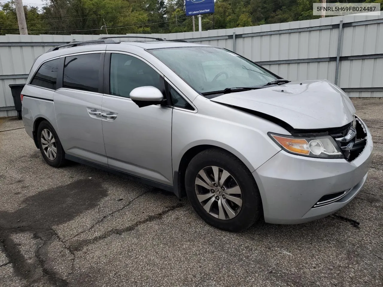 2015 Honda Odyssey Exl VIN: 5FNRL5H69FB024487 Lot: 72959724