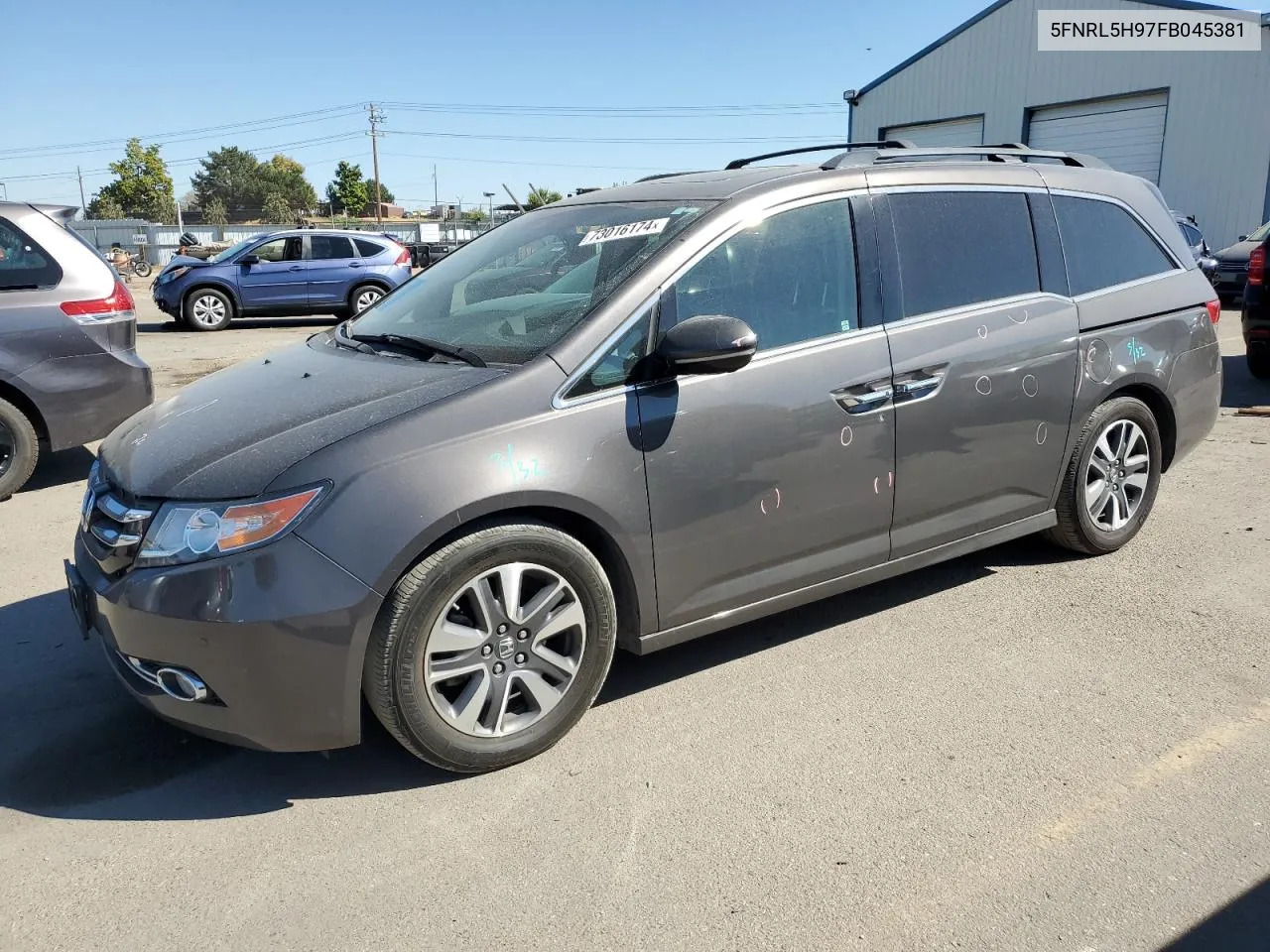 2015 Honda Odyssey Touring VIN: 5FNRL5H97FB045381 Lot: 73016174