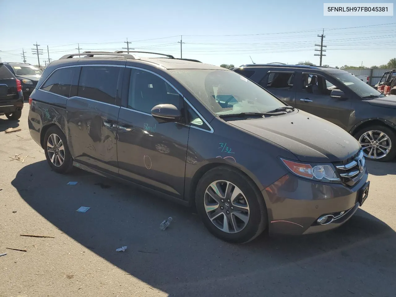 2015 Honda Odyssey Touring VIN: 5FNRL5H97FB045381 Lot: 73016174