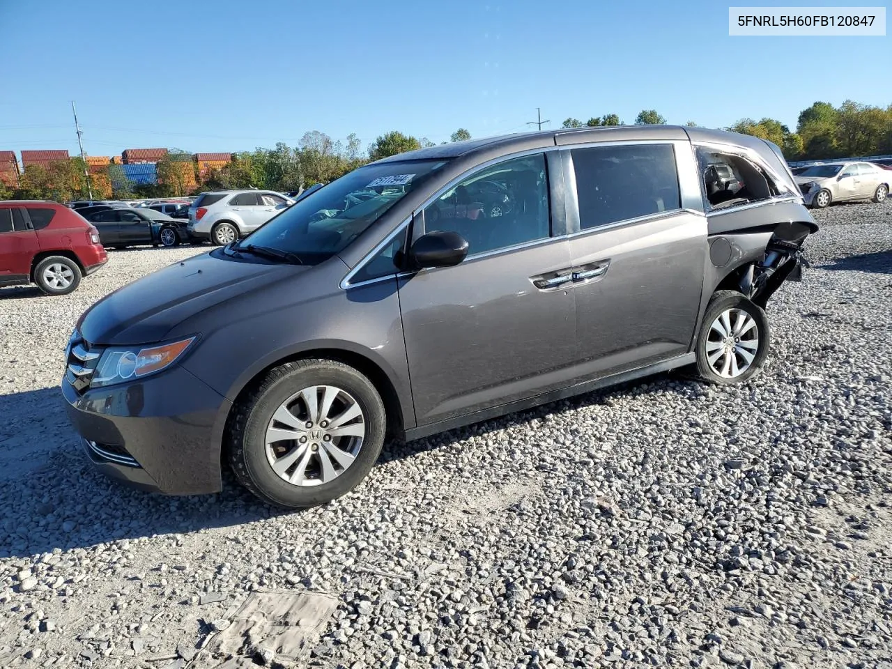 2015 Honda Odyssey Exl VIN: 5FNRL5H60FB120847 Lot: 75117944