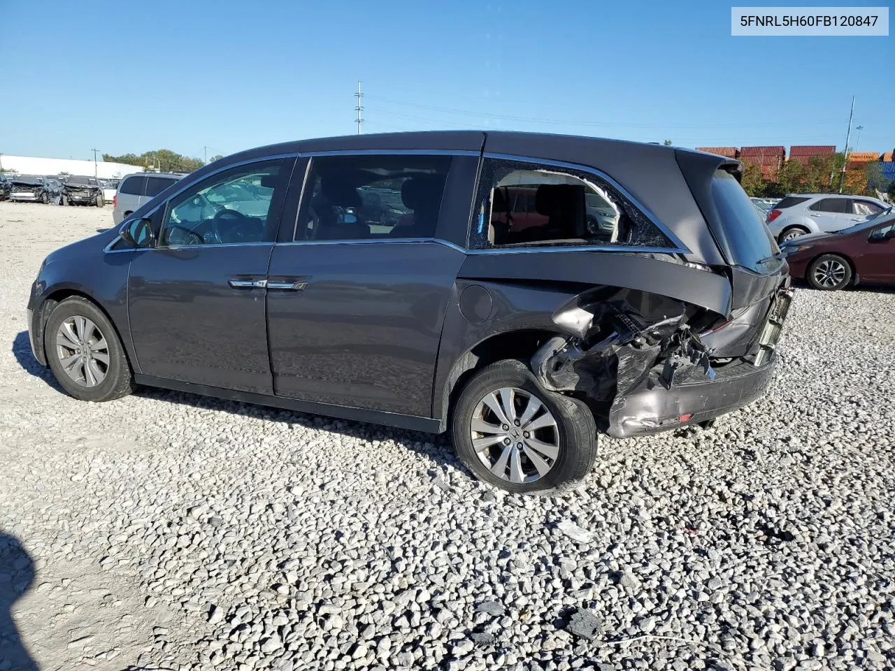 2015 Honda Odyssey Exl VIN: 5FNRL5H60FB120847 Lot: 75117944