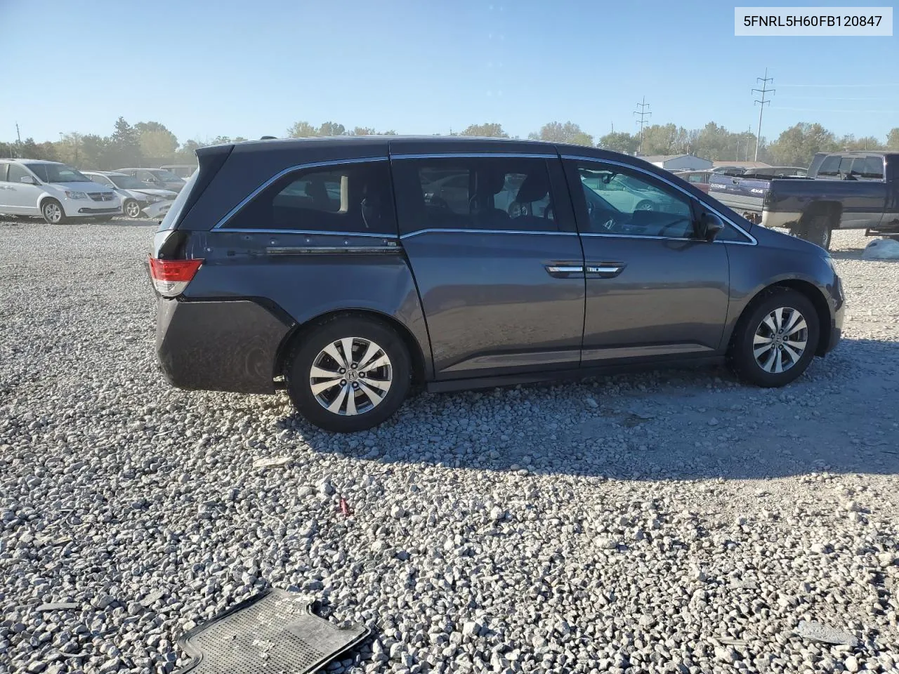 2015 Honda Odyssey Exl VIN: 5FNRL5H60FB120847 Lot: 75117944