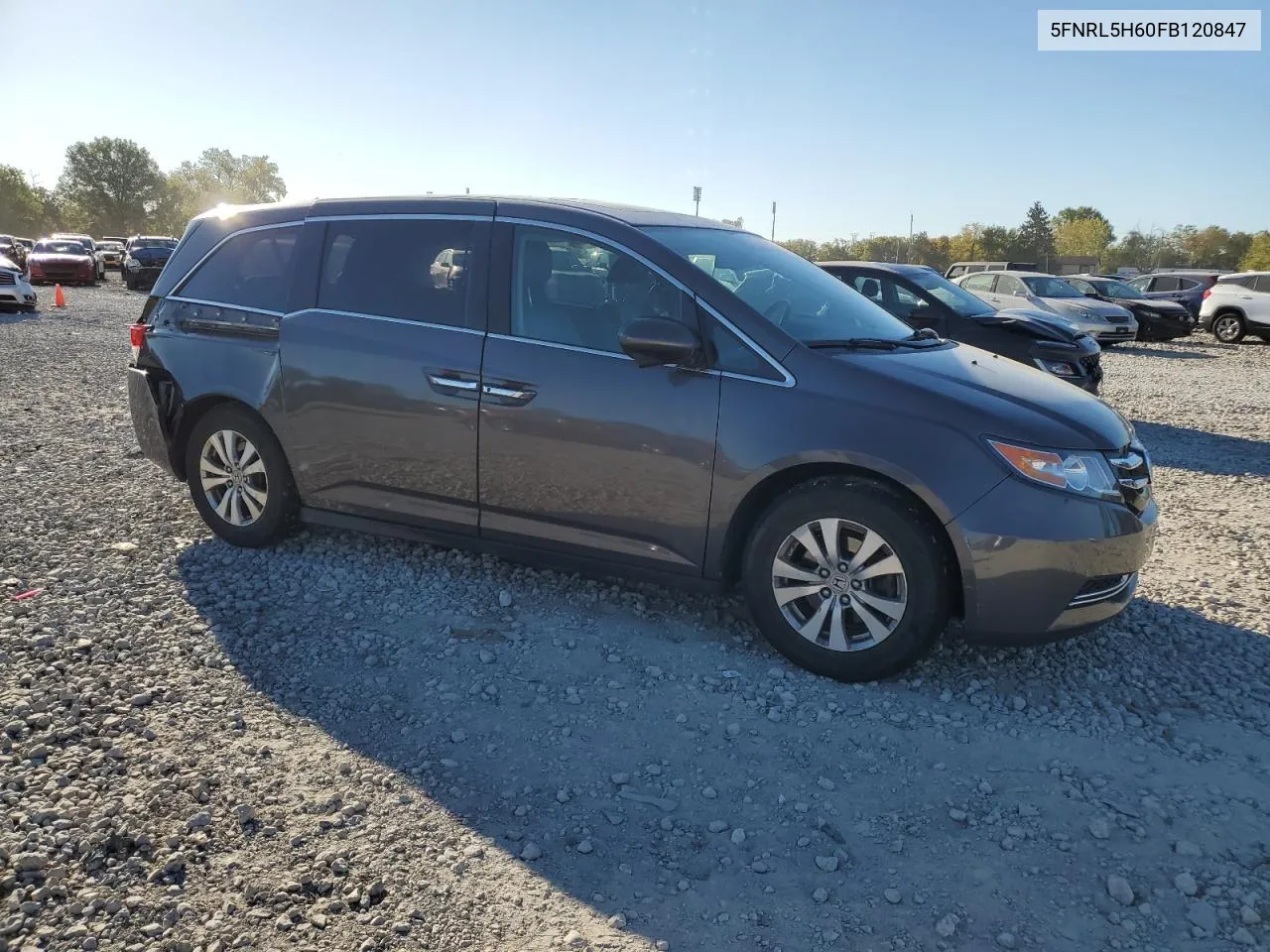 2015 Honda Odyssey Exl VIN: 5FNRL5H60FB120847 Lot: 75117944