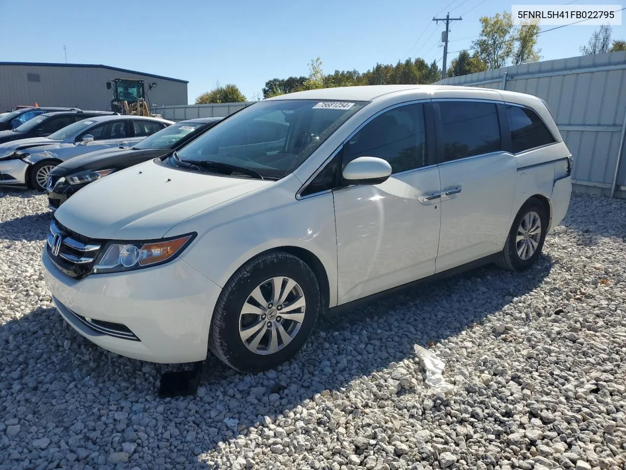 2015 Honda Odyssey Ex VIN: 5FNRL5H41FB022795 Lot: 75681254