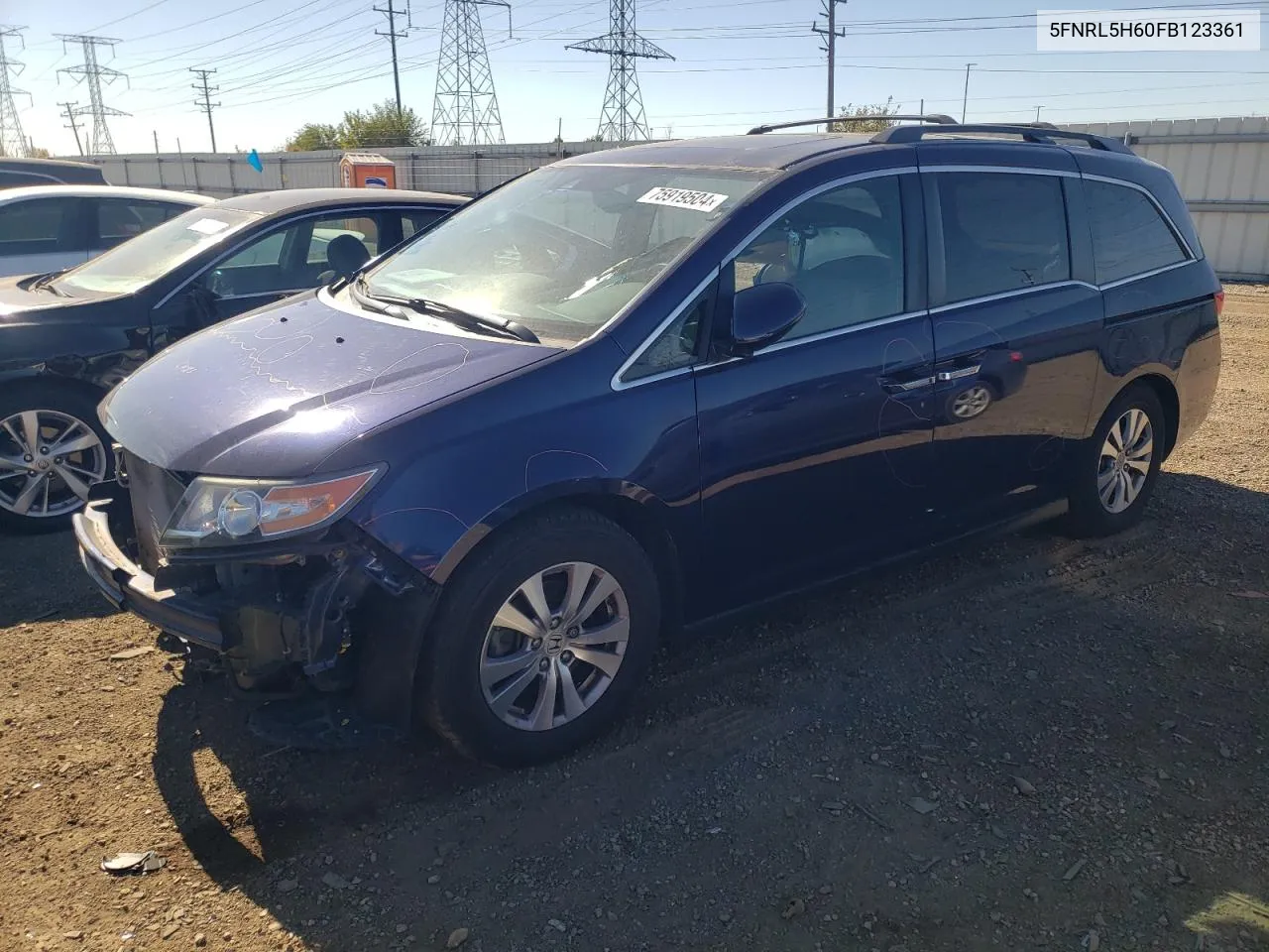 5FNRL5H60FB123361 2015 Honda Odyssey Exl