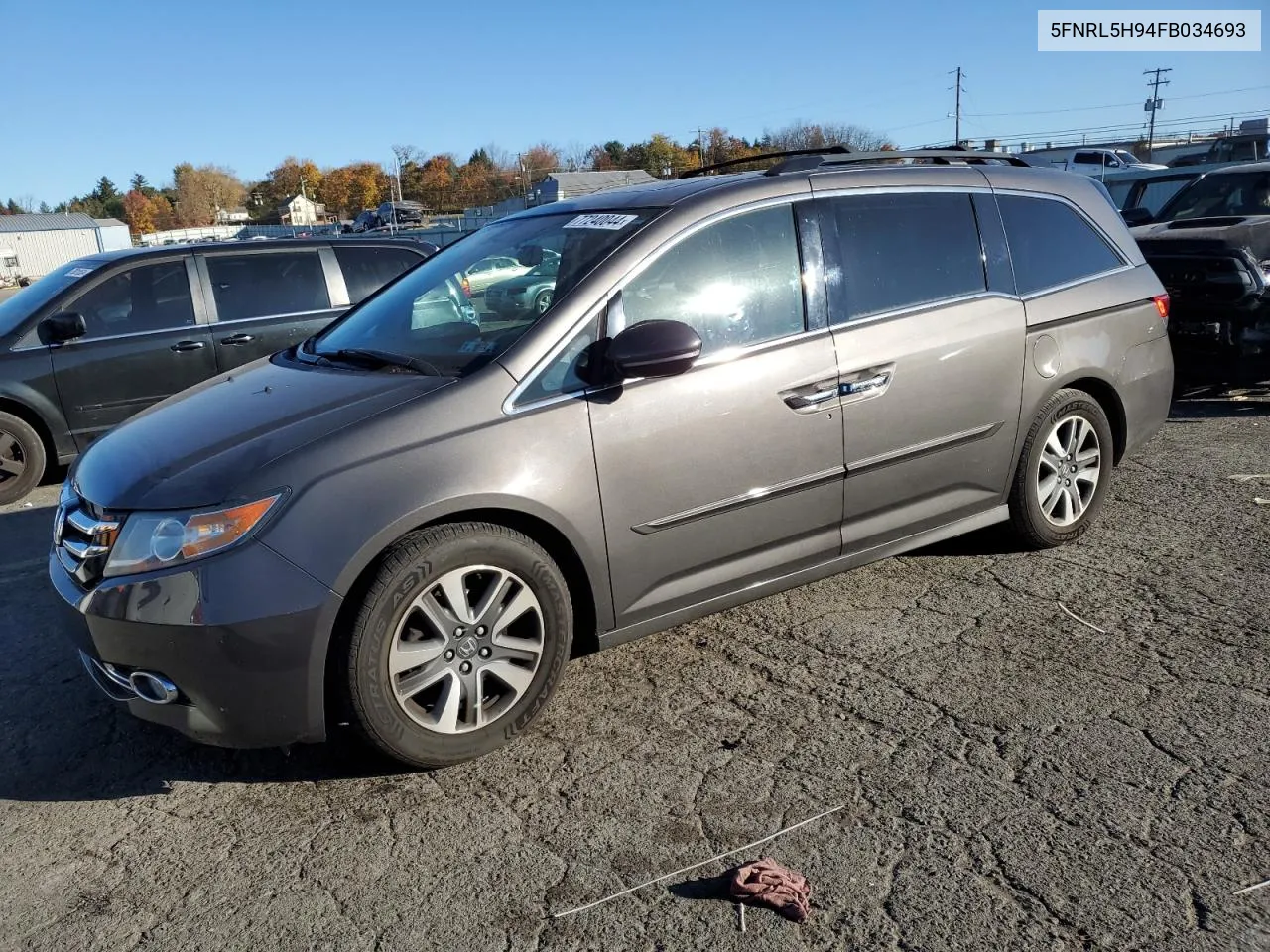 2015 Honda Odyssey Touring VIN: 5FNRL5H94FB034693 Lot: 77240044